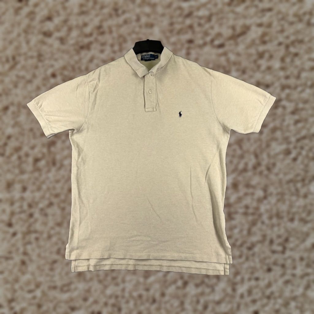Ralph Lauren VINTAGE Ralph Lauren Polo Shirt Men XL Yellow 100% Cotton Knit Polo Short Sleeve Golf Ribbed Knit Logo Embroidered Classic Fit Baton? Size US XL / EU 56 / 4 - 1 Thumbnail