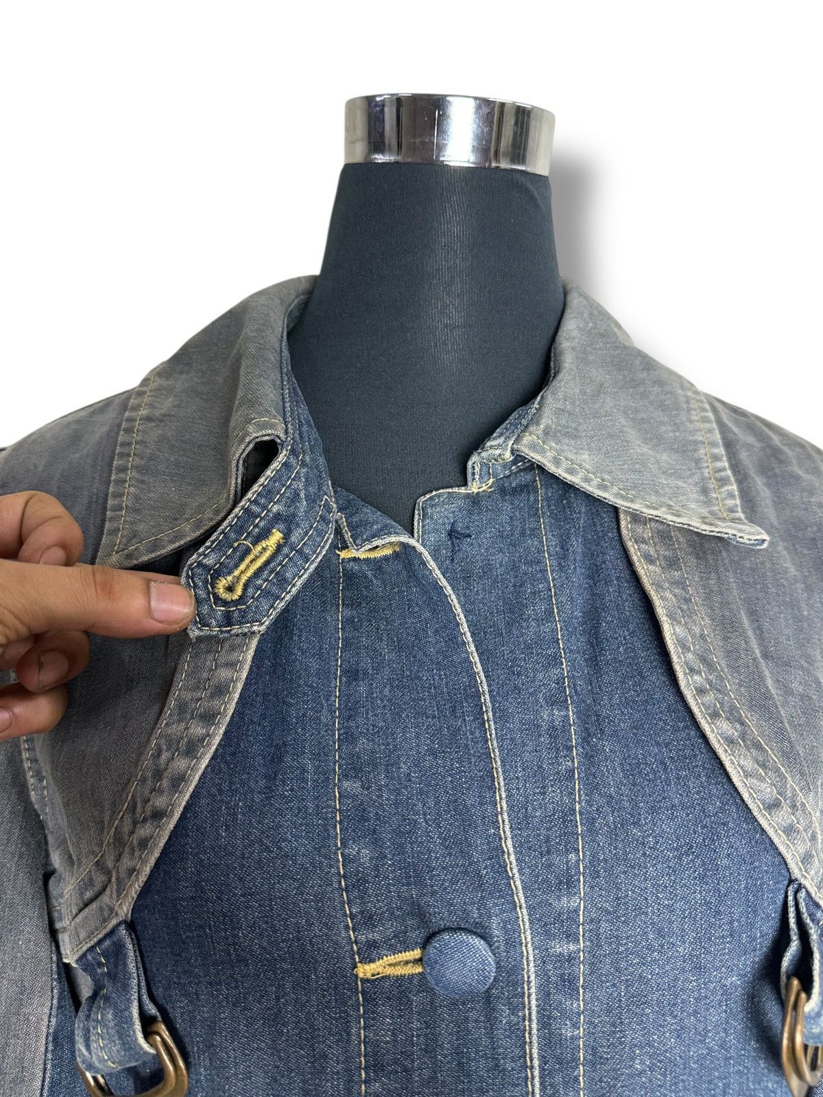 Hysteric Glamour Hysteric Glamour Denim Trench Coat Jumpsuit Size ONE SIZE - 10 Thumbnail