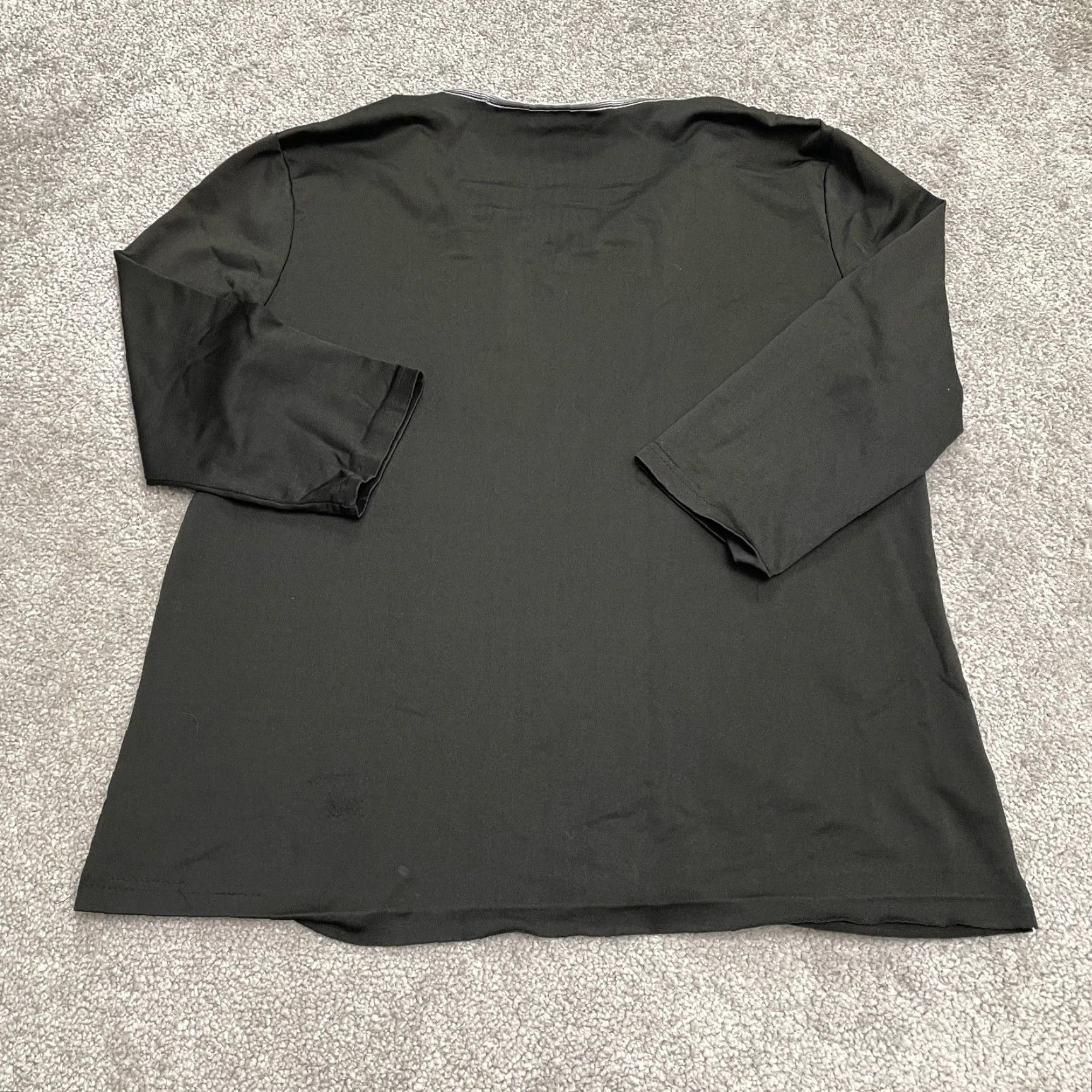 Vintage Moving Blue Blouse Shirt Womens L Black 3/4 Sleeve V-Neck Stretch Casual Top Size L / US 10 / IT 46 - 2 Thumbnail