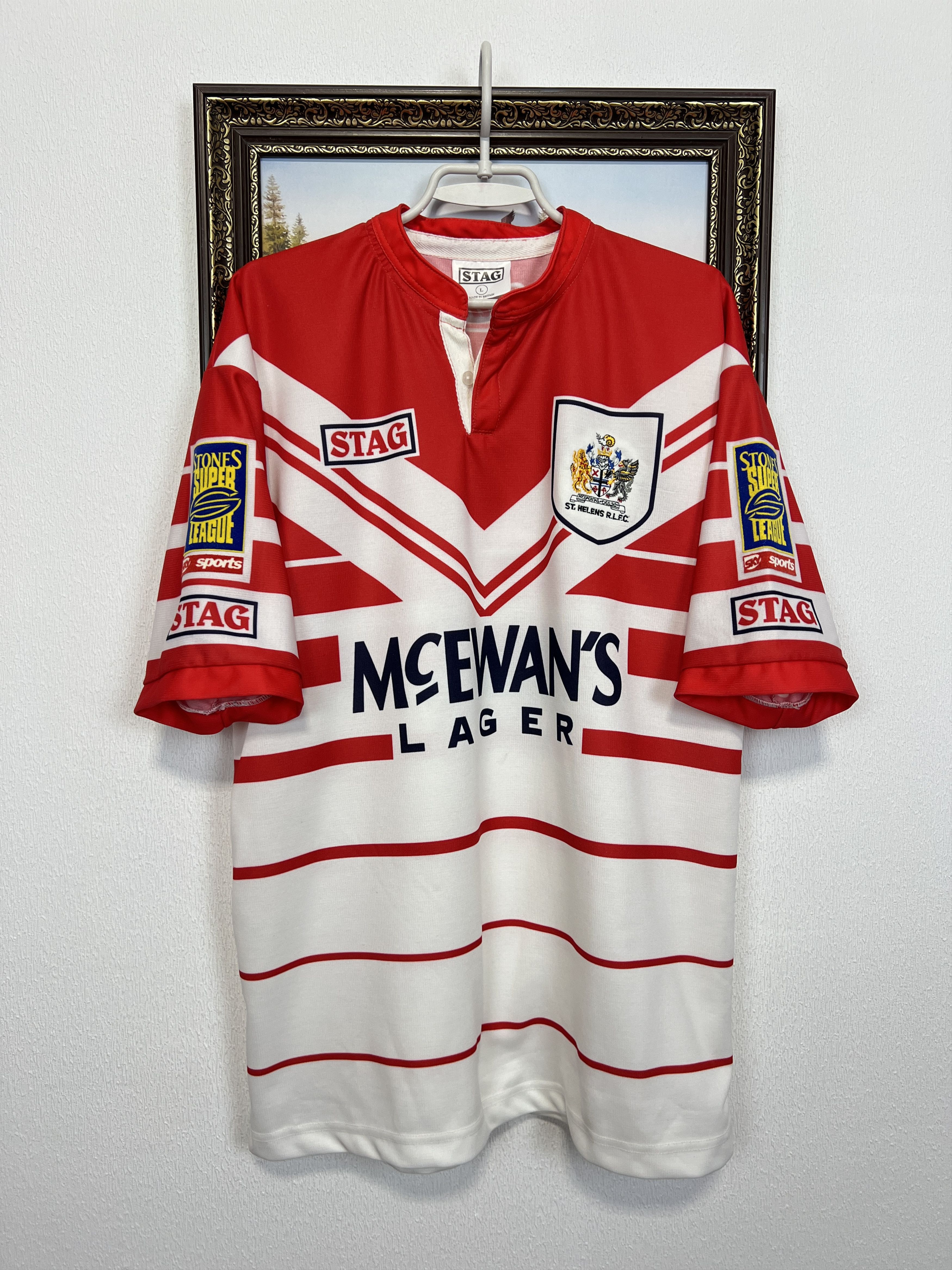 Vintage Vintage St Helens Rugby Union Jersey Shirt Trikot Rare Sport Size US L / EU 52-54 / 3 - 1 Thumbnail