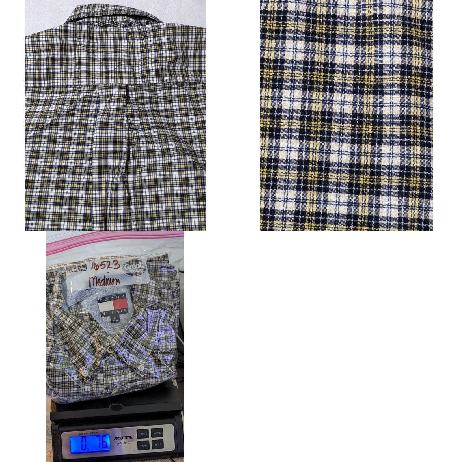 Tommy Hilfiger VTG Tommy Hilfiger Men Medium Blue Yellow Plaid 100% Cotton Button-Up Shirt Size US M / EU 48-50 / 2 - 10 Thumbnail