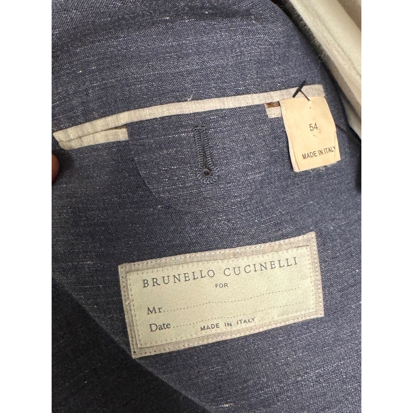 Brunello Cucinelli Brunello Cucinelli Linen Wool Blue Blazer Unstructured 44R Size 44R - 3 Thumbnail
