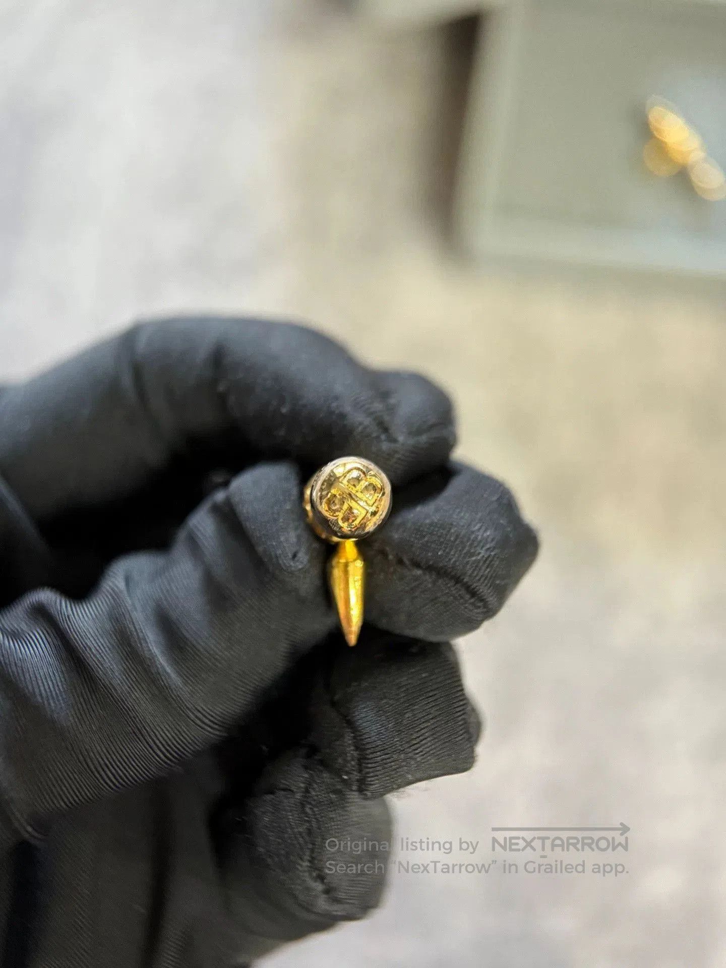 Balenciaga Balenciaga Gold Stud Earrings. Size ONE SIZE - 4 Thumbnail