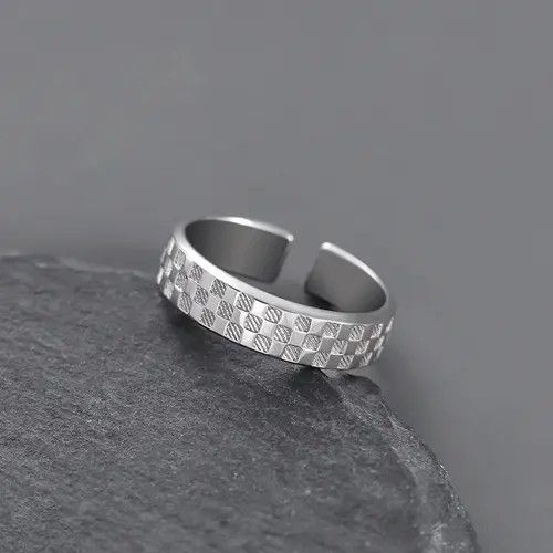Vintage Silver Male Vintage Chessboard Checker Ring Size ONE SIZE - 3 Thumbnail