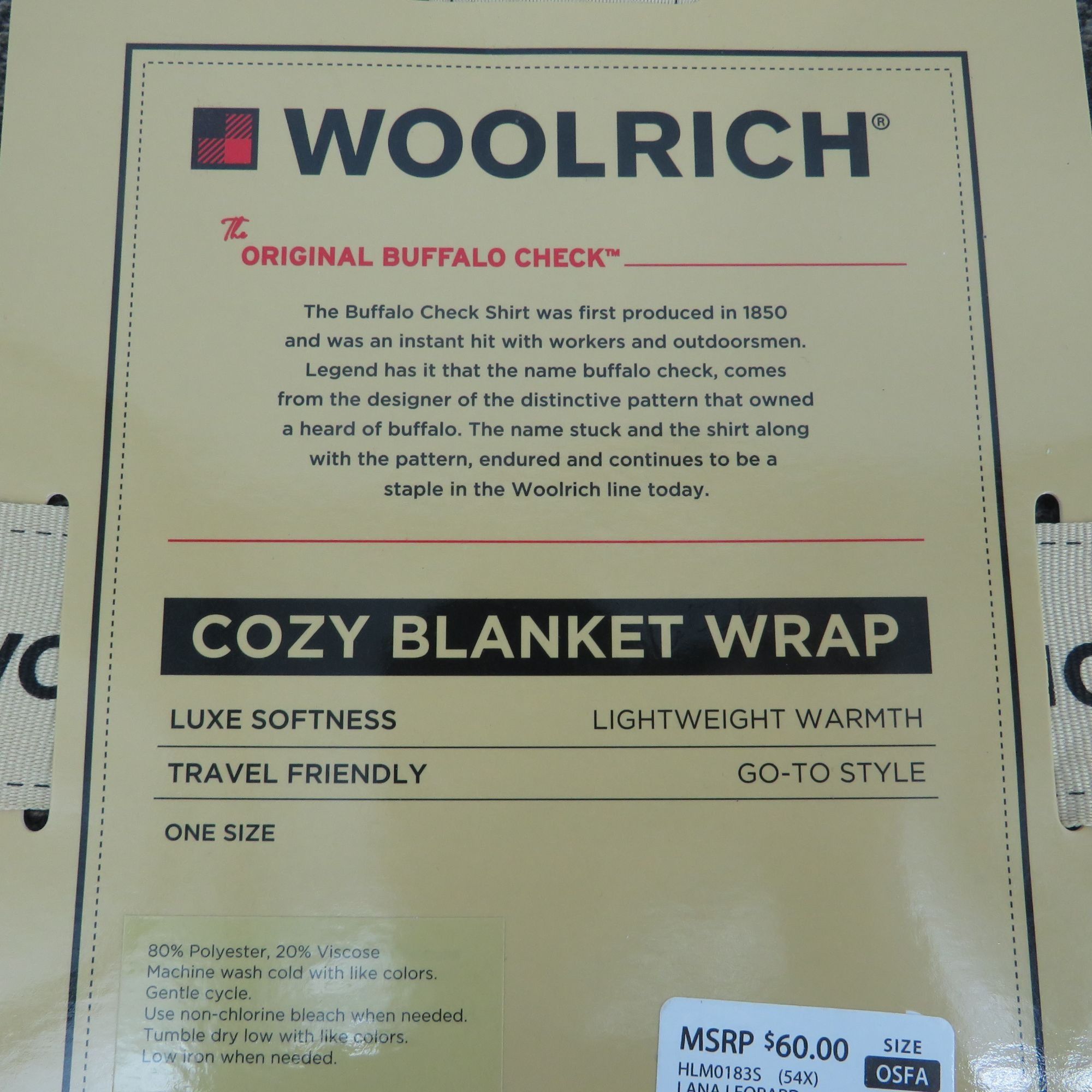 Other Woolrich Cozy Blanket Wrap In Lana Leopard Design NWT $60 Size ONE SIZE - 4 Thumbnail