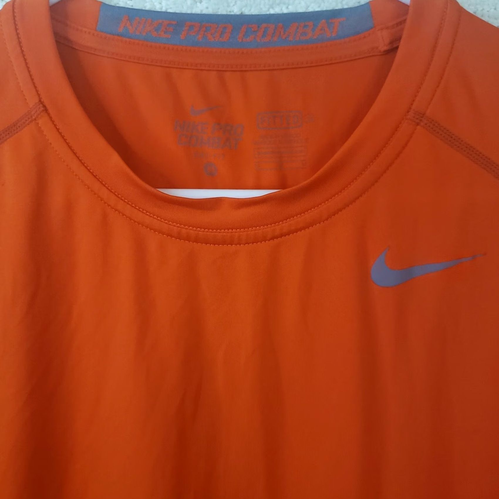 Nike Nike Pro Combat T-Shirt Mens M Orange Dri-Fit Short Sleeve Athletic Shirt Size US M / EU 48-50 / 2 - 4 Thumbnail