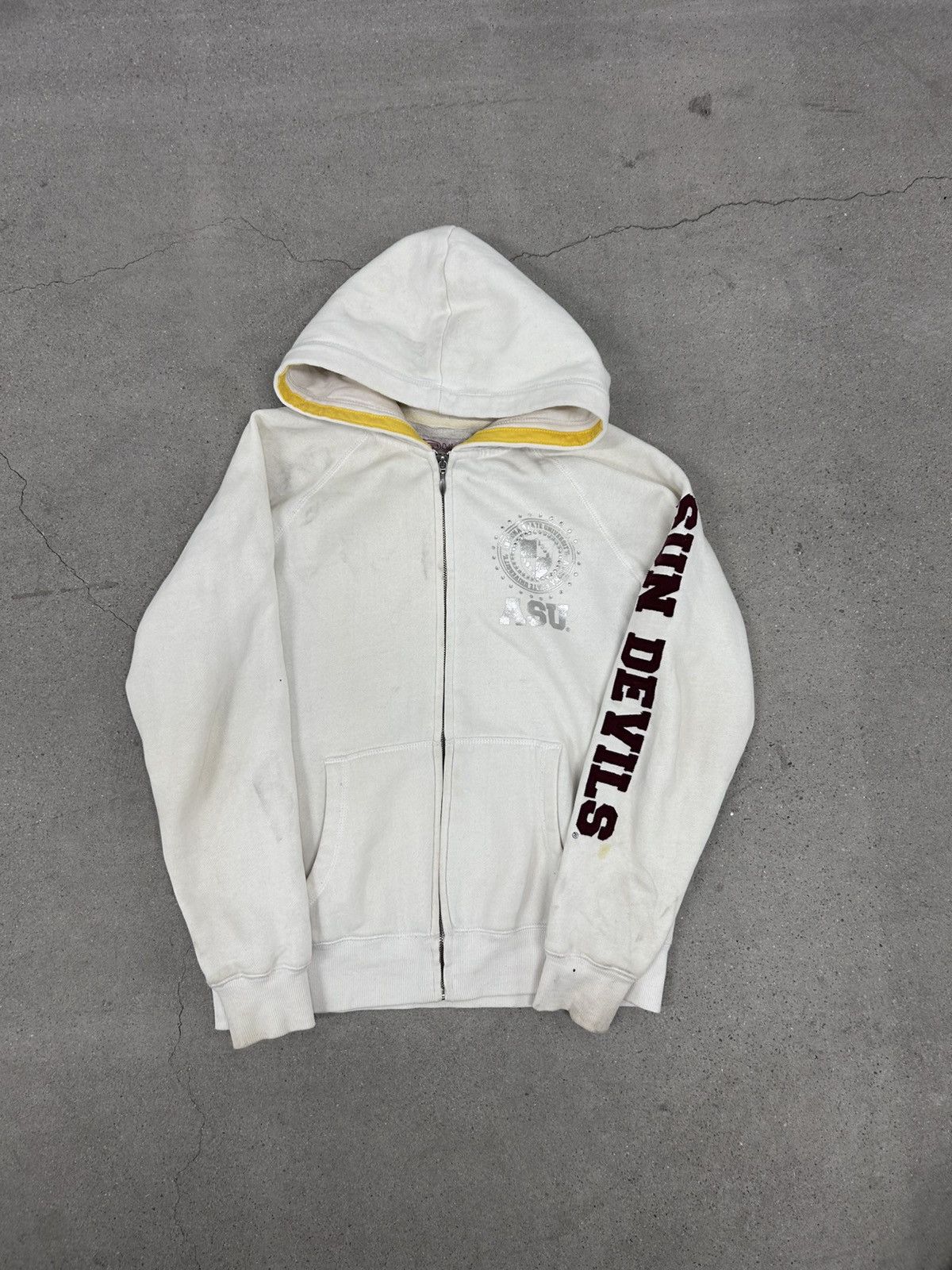 Vintage Collegiate Grunge ASU Bedazzled Zip Up Size L / US 10 / IT 46 - 2 Thumbnail