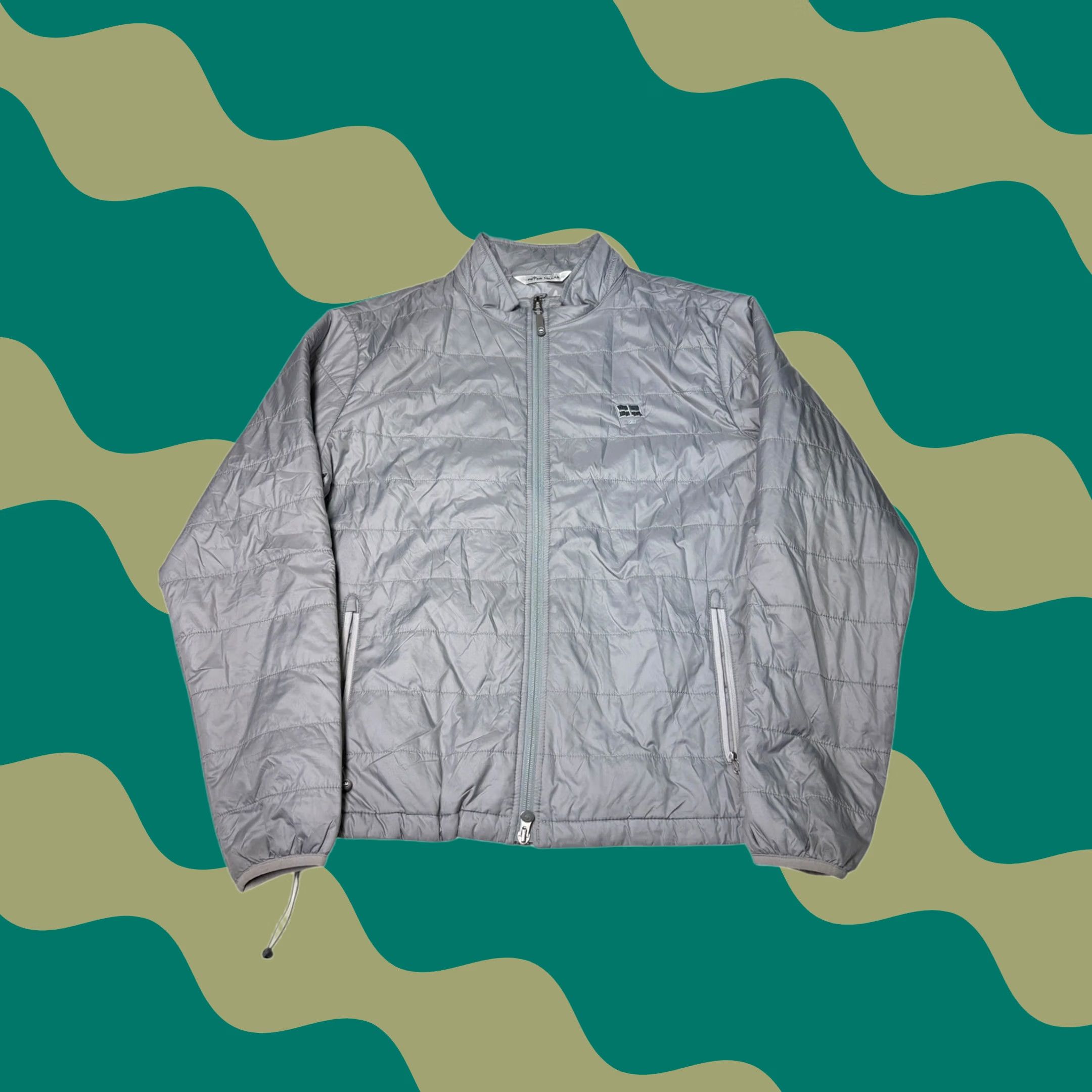 Peter Millar Peter Millar Mens Grey Quilted Puffer Jacket Camo Lining Full Zip Size Medium Size US M / EU 48-50 / 2 - 1 Thumbnail