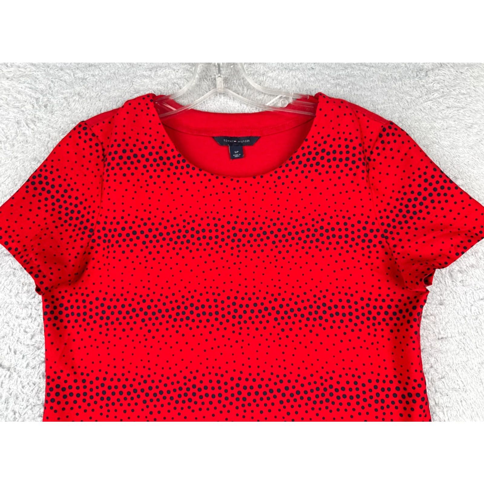 Tommy Hilfiger Tommy Hilfiger Shirt Women S Petite Red Polka Dot Crew Neck Viscose Blend Size S / US 4 / IT 40 - 4 Thumbnail