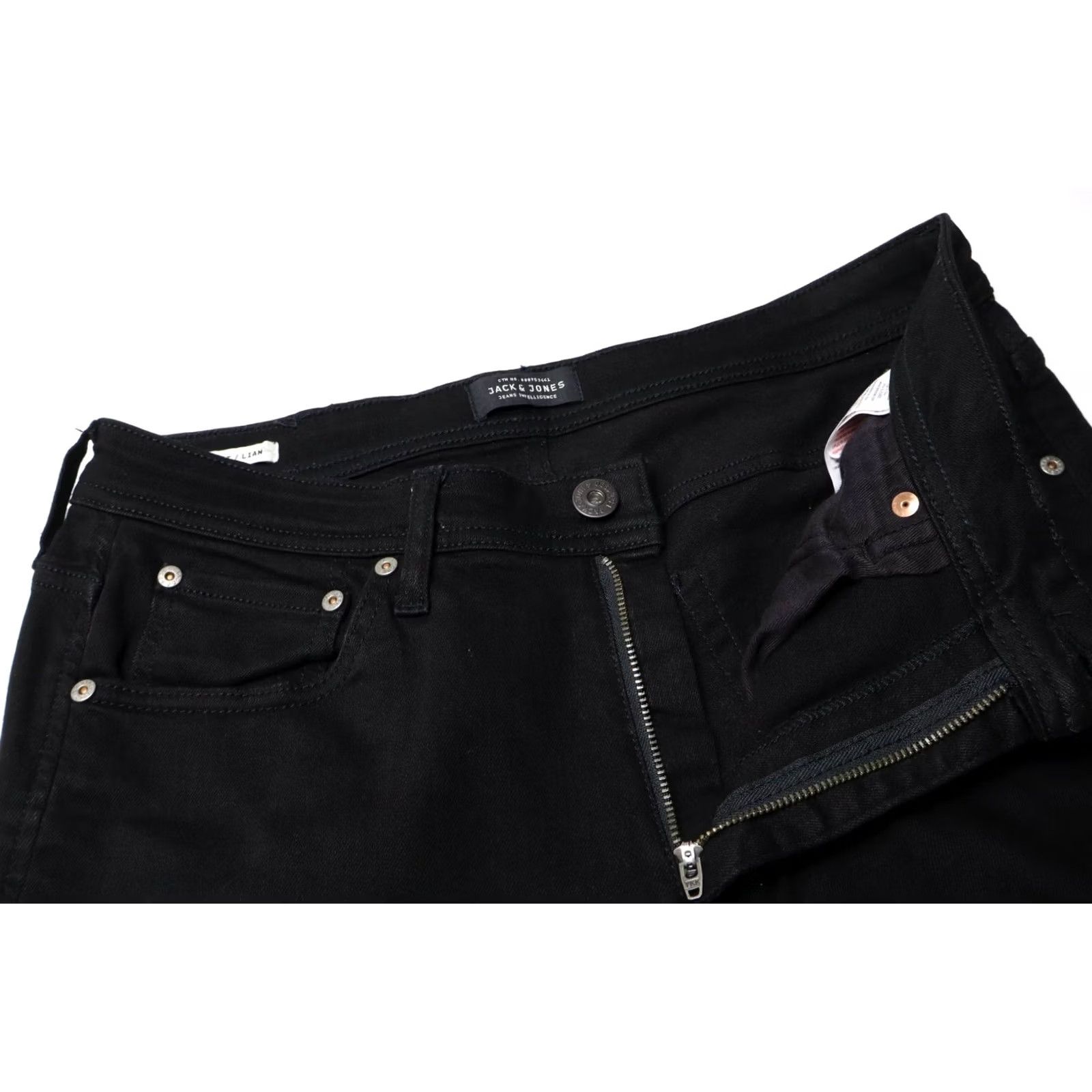 Jack & Jones JACK & JONES Skinny Fit/Liam Jeans Men's W32/L32 Black Denim Zip Fly Stretched Size US 32 / EU 48 - 4 Thumbnail