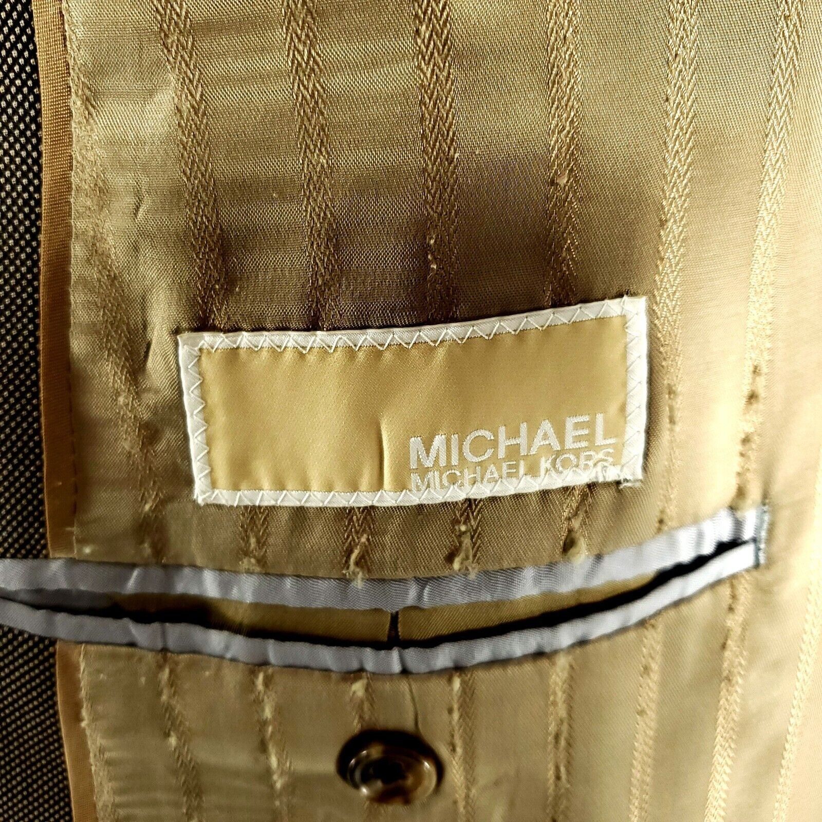 Michael Kors Michael Kors Wool 2 Button Blazer 44R Or Slim 46R Green Tan Size 44R - 7 Thumbnail