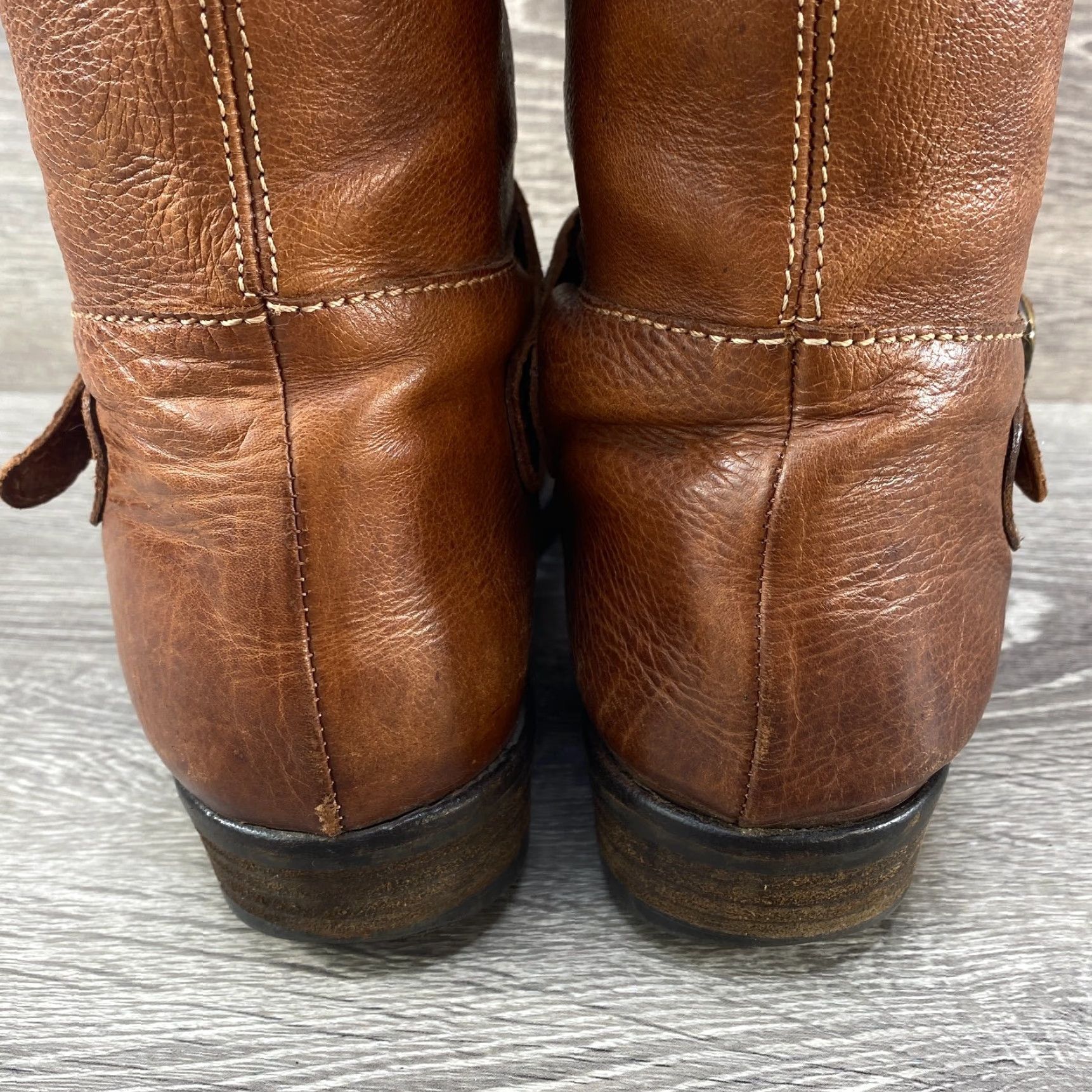 J.Crew J.CREW Brown Leather Lined Knee High Pull On Tall Riding Boots Buckle Womens 6 Size US 6 / IT 36 - 7 Thumbnail