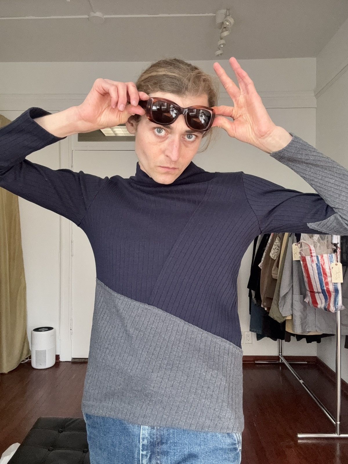 Yohji Yamamoto Y’S YOHJI YAMAMOTO AW2018 Pleated Asymmetric Mockneck Size US M / EU 48-50 / 2 - 18 Thumbnail