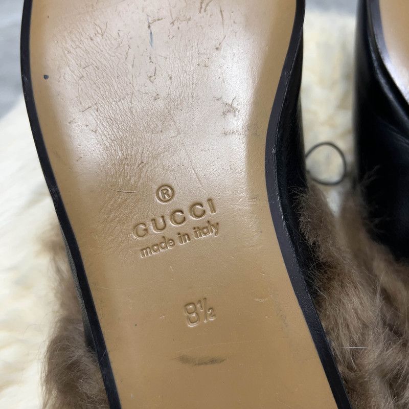 Gucci Gucci Princetown Black Fur Mules for Men - Size US 9.5 / EU 42-43 - 4 Thumbnail