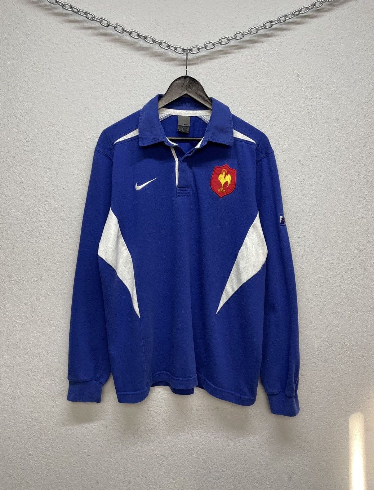 Vintage Vinitage Y2K Nike France 2000s Rugby Polo Sweatshirt Size US M / EU 48-50 / 2 - 2 Thumbnail