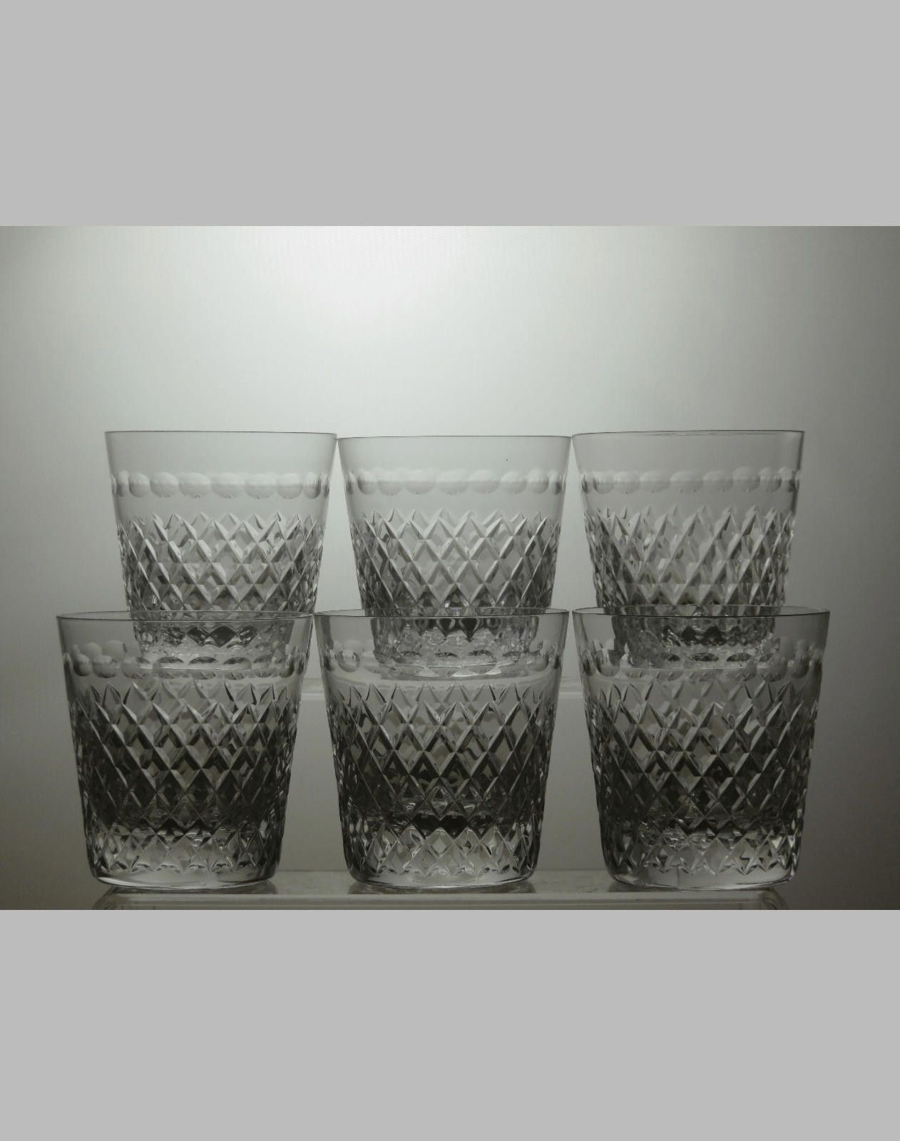 Starter Stuart Crystal Hardwicke Cut Glass Set Of 6 Tumblers 3 1/2" Size ONE SIZE - 1 Thumbnail