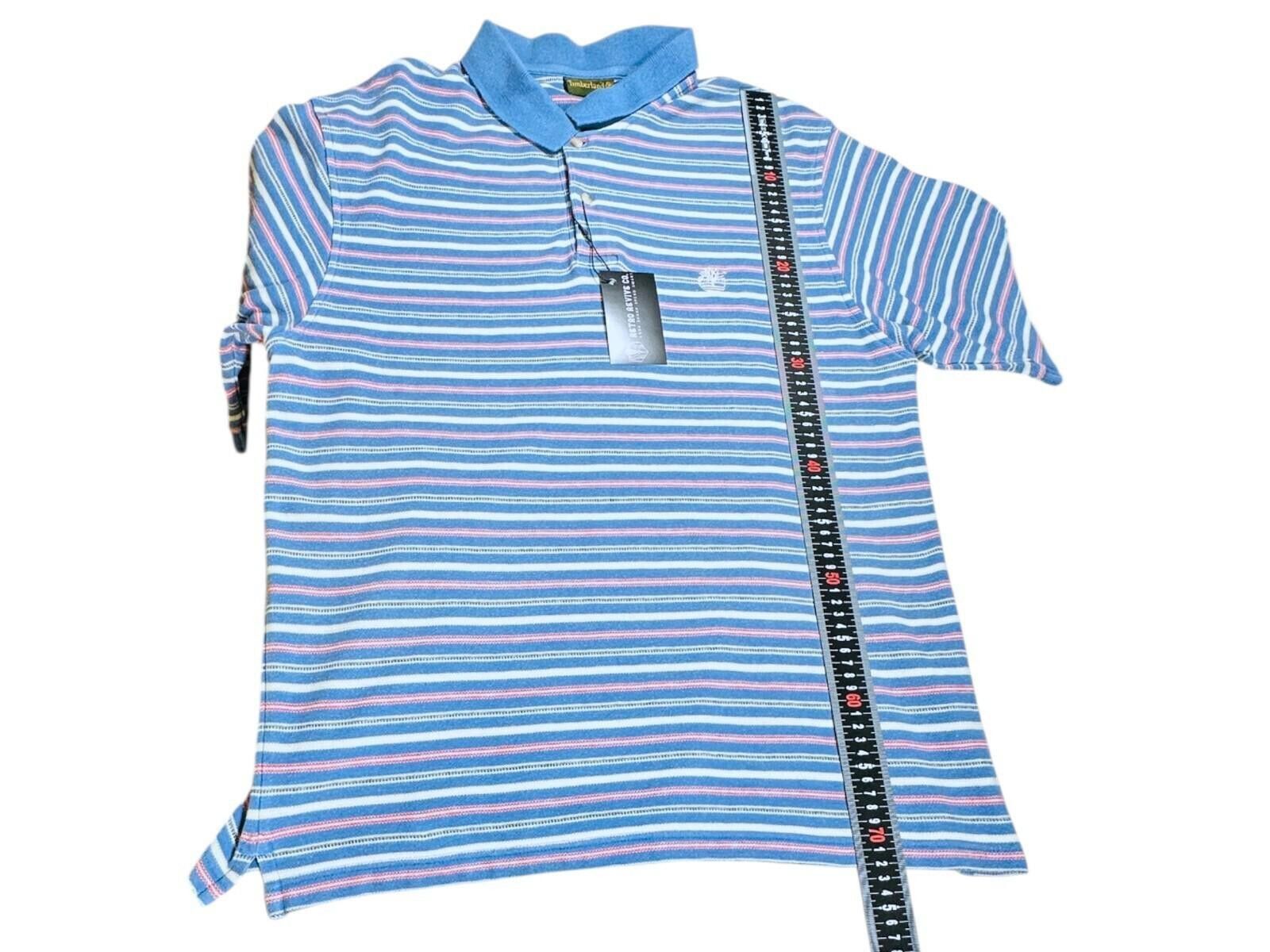 Timberland Timberland Polo Shirt Men's UK Size L Blue Striped Size US L / EU 52-54 / 3 - 7 Thumbnail