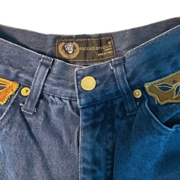 Other Vintage Italian Denim Jeans Embroidered Western Size 30" / US 8 / IT 44 - 2 Thumbnail