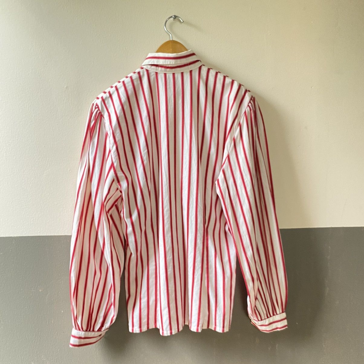 Norma Kamali Norma Kamali Red Striped Long Sleeve Blouse Size L / US 10 / IT 46 - 6 Thumbnail