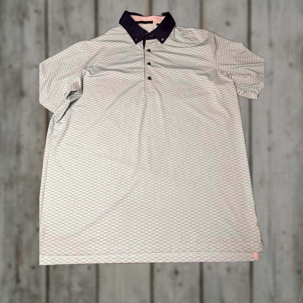 Vintage Greyson Polo Shirt Golf Blue Geometric Patterned Large Mens Shirt Size US L / EU 52-54 / 3 - 1 Thumbnail