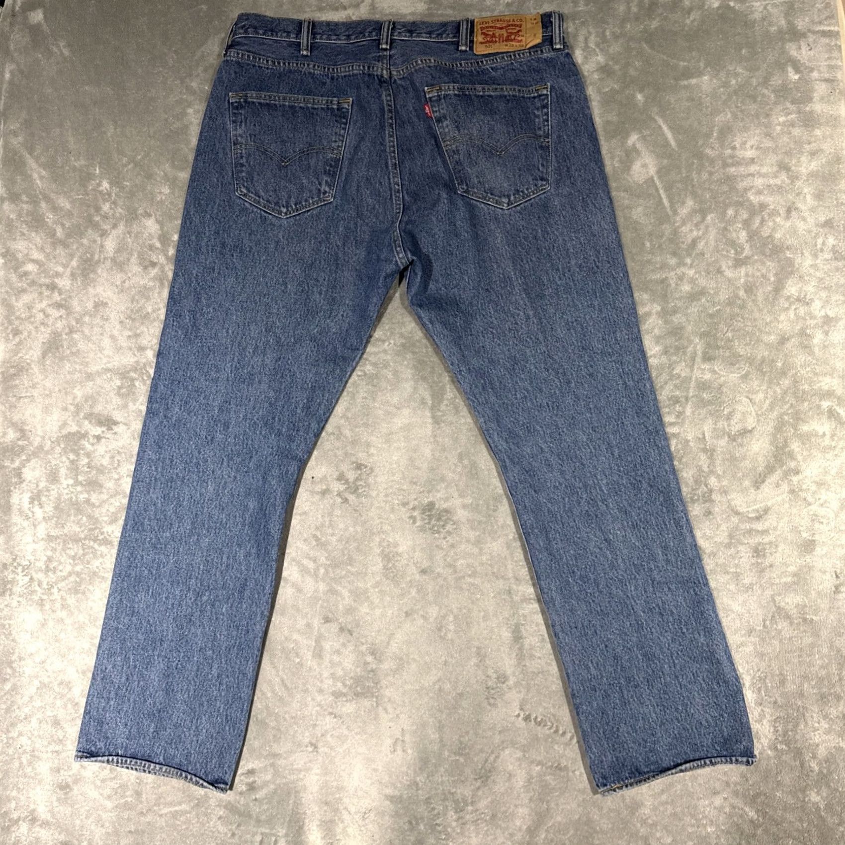 Levi's Levi's 501 Jeans Mens 38x32 Blue Straight Button Fly Denim Logo Workwear Regular Fit Pants Size US 38 / EU 54 - 6 Thumbnail