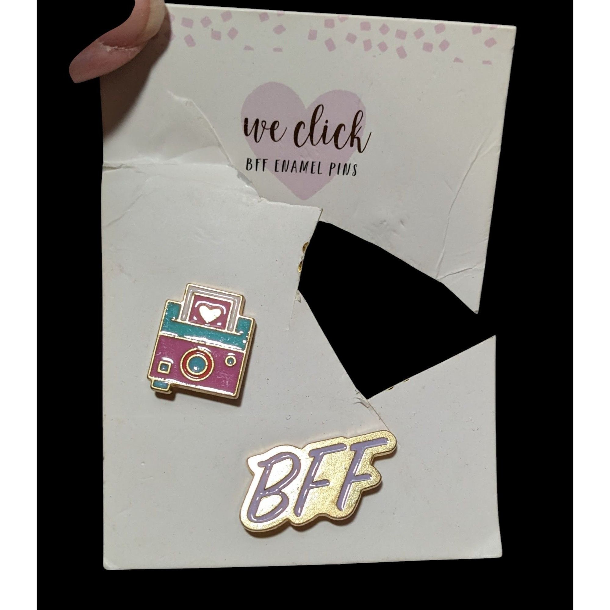 Other We Click Pastel Enamel BFF Lapel Pins (2) Size ONE SIZE - 1 Thumbnail