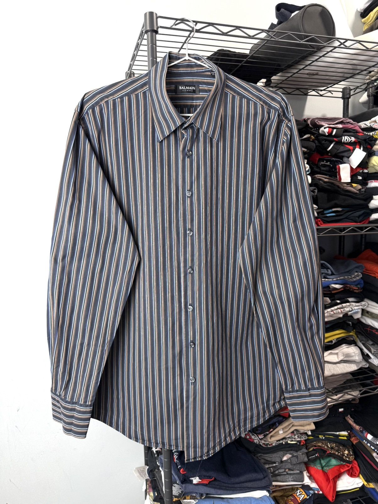 Balmain Vintage 1990’s Balmain Paris Shirt Buttons Up Size US L / EU 52-54 / 3 - 1 Thumbnail