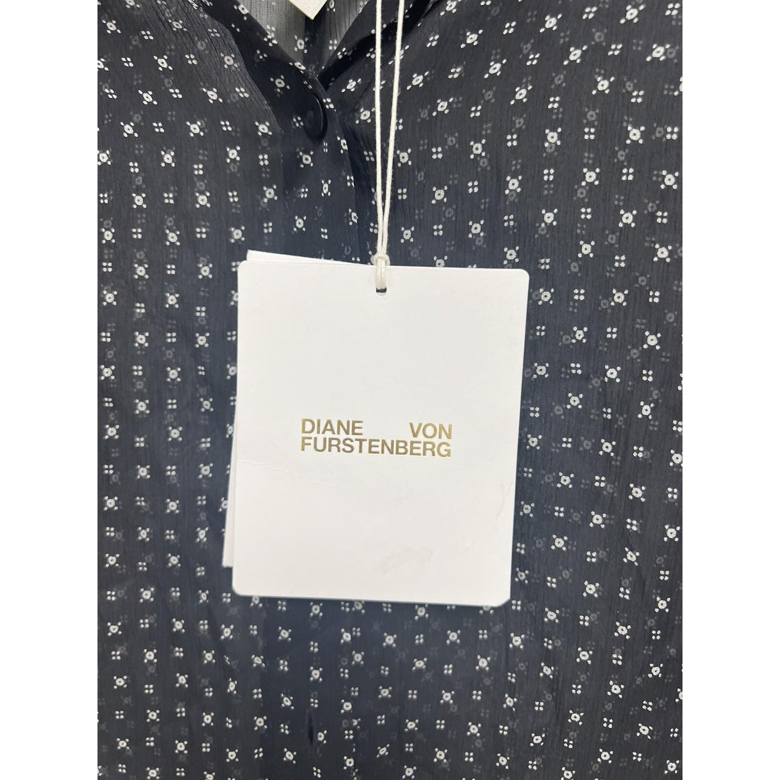 Diane von Furstenberg DIANE VON FURSTENBERG DVF BEATRIZ GEO Silk GRID L A002001 Size L / US 10 / IT 46 - 12 Thumbnail