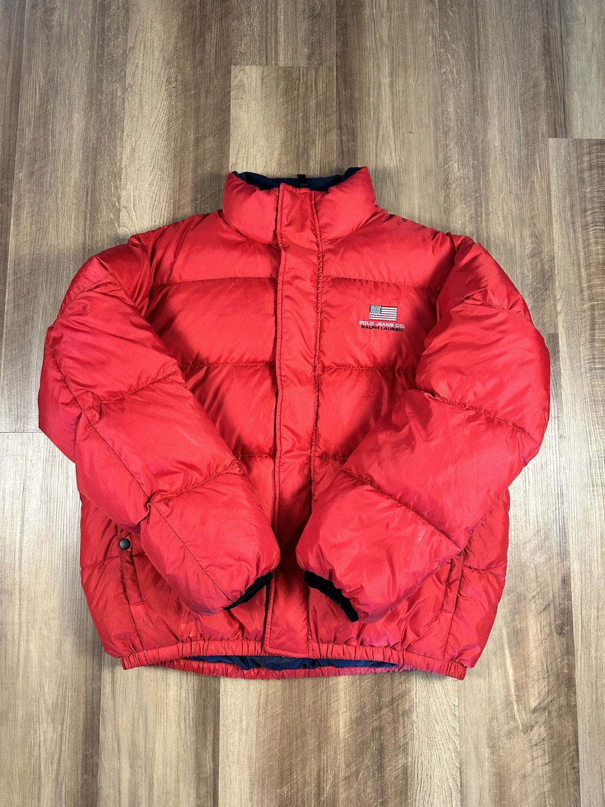 Polo Ralph Lauren × Vintage VINTAGE Polo Jeans Ralph Lauren Jacket Large Red Puffer Down Size US L / EU 52-54 / 3 - 6 Thumbnail