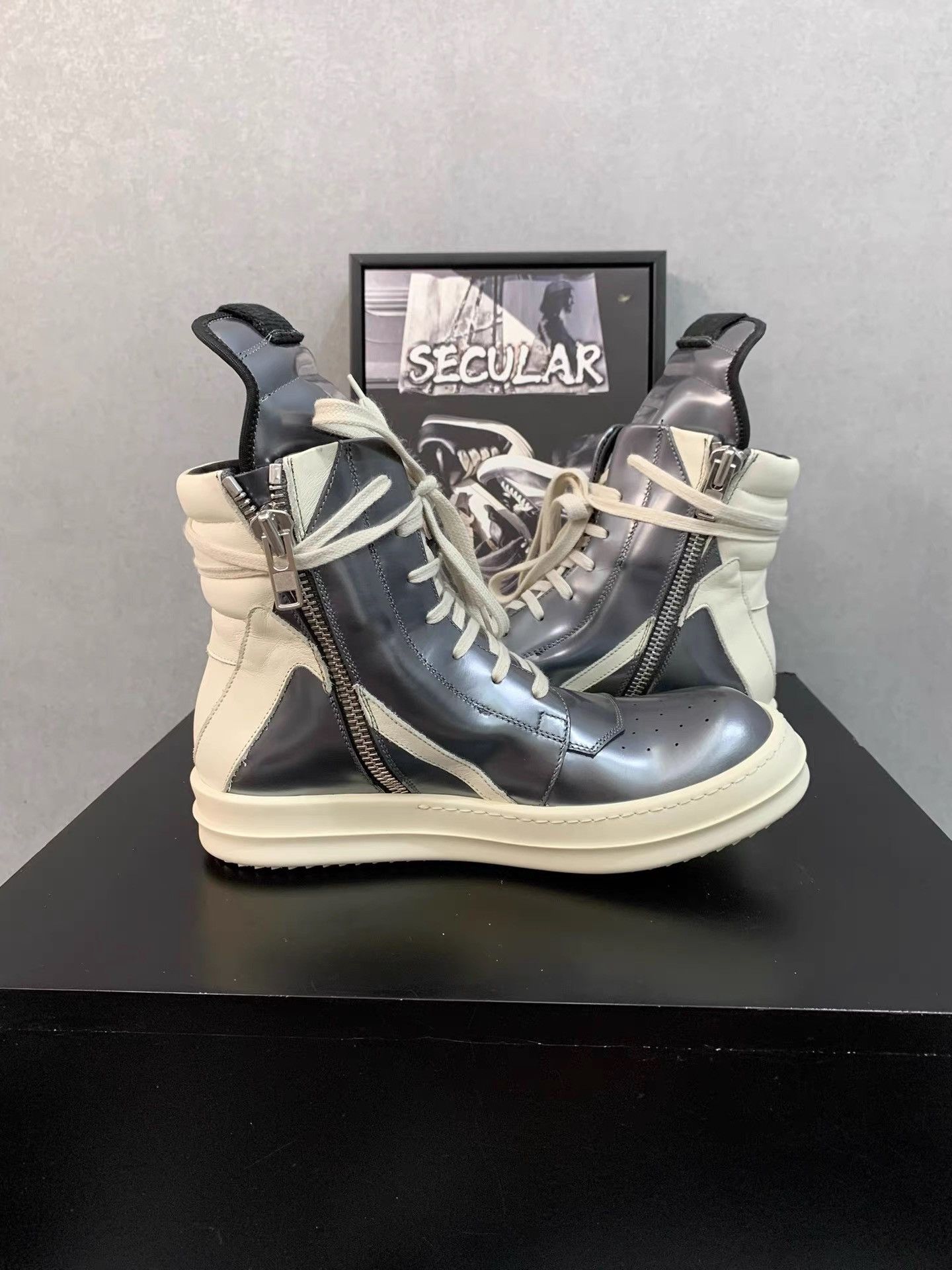 Rick Owens Rick Owens Mainline Geobasket Mirror Inverted Triangle K34 Size US 5.5 / IT 35.5 - 5 Thumbnail