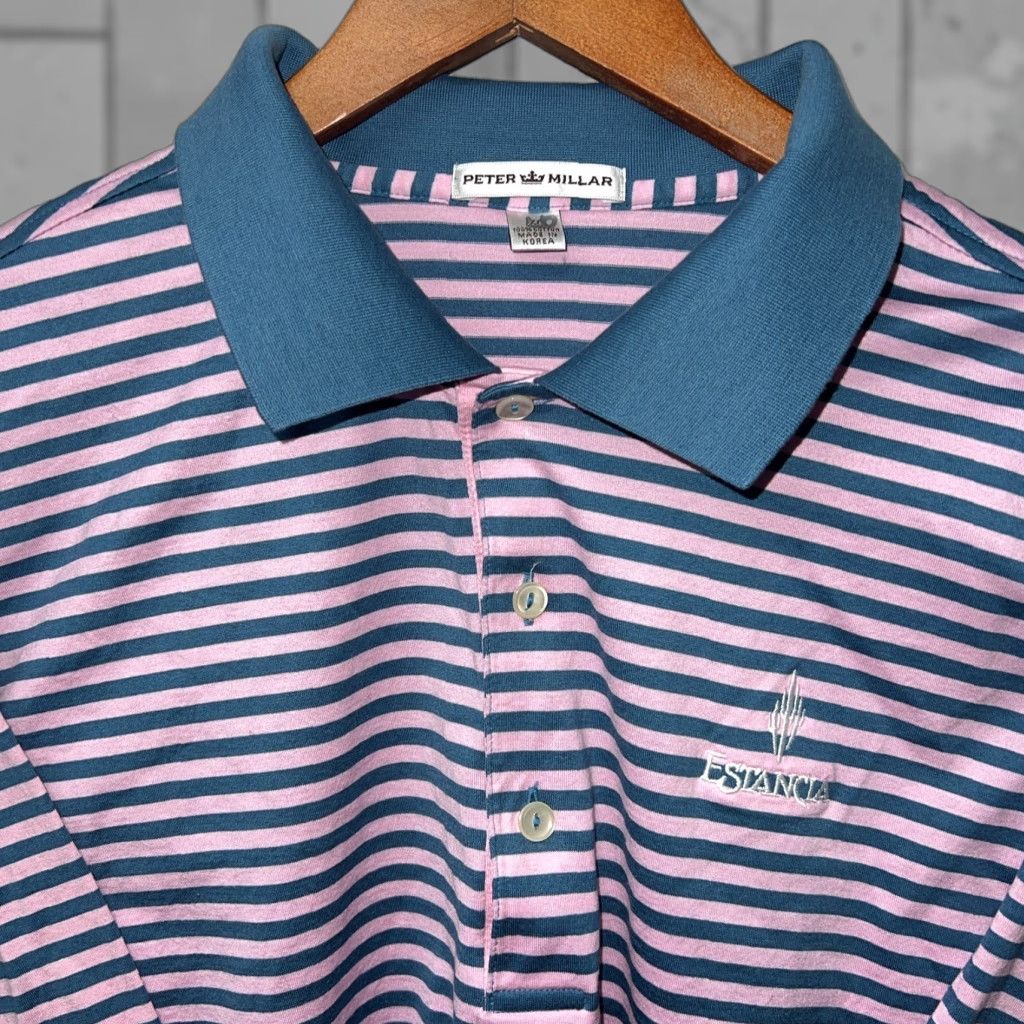 Peter Millar Peter Millar Polo Shirt Striped Pink XL Mens Size US XL / EU 56 / 4 - 1 Thumbnail