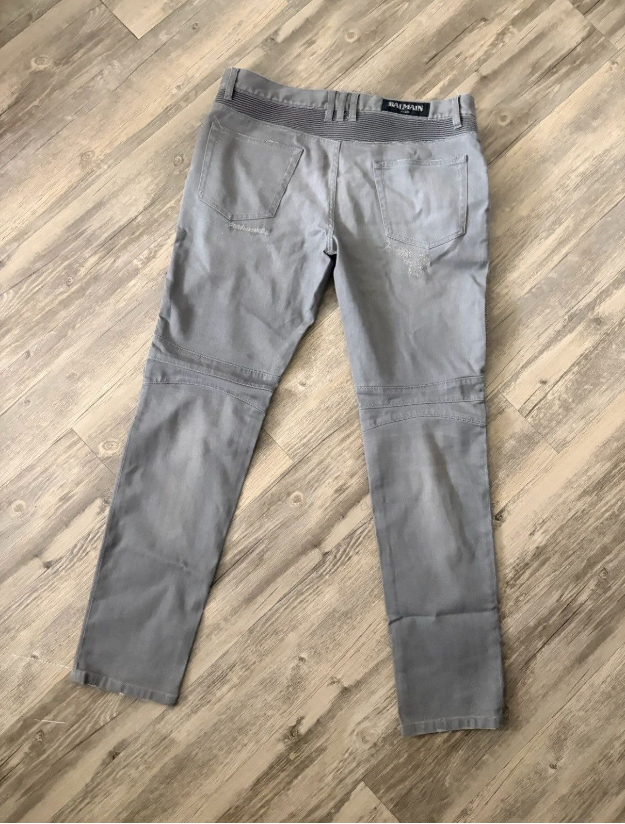 Balmain Balmain Grey Biker Denim Jeans Size US 36 / EU 52 - 6 Thumbnail