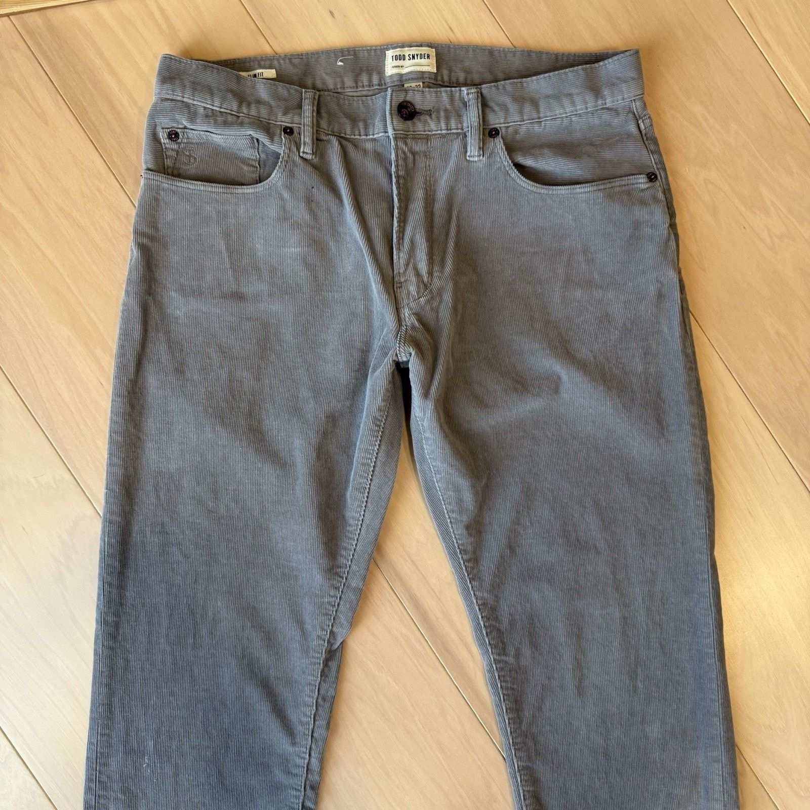Todd Snyder Todd Snyder Corduory Pants 33 Gray Slim Fit Minimalist Size US 33 - 3 Thumbnail