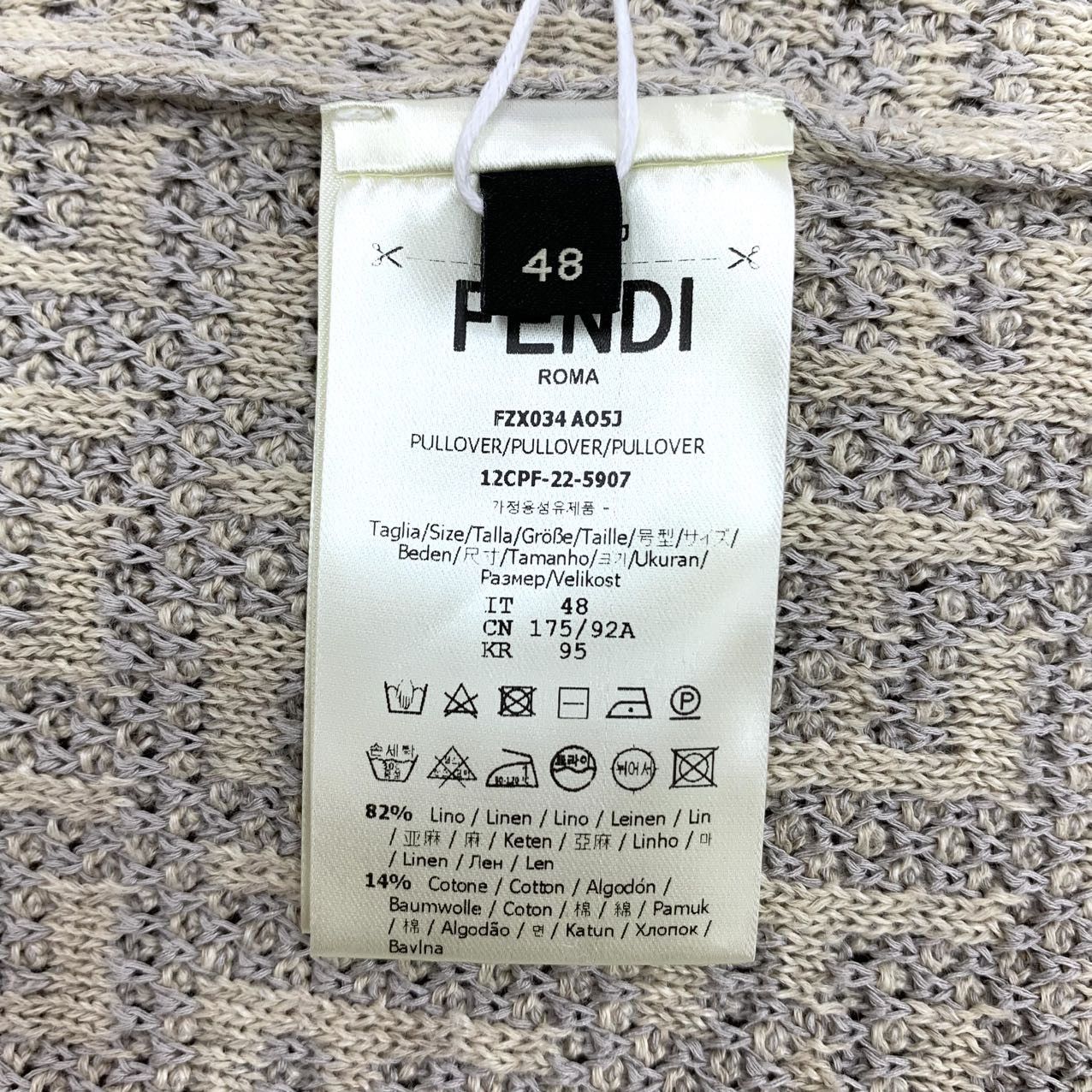 Fendi Fendi Logo Monogram Long Sleeve Knit Sweater K26WX Size US M / EU 48-50 / 2 - 6 Thumbnail