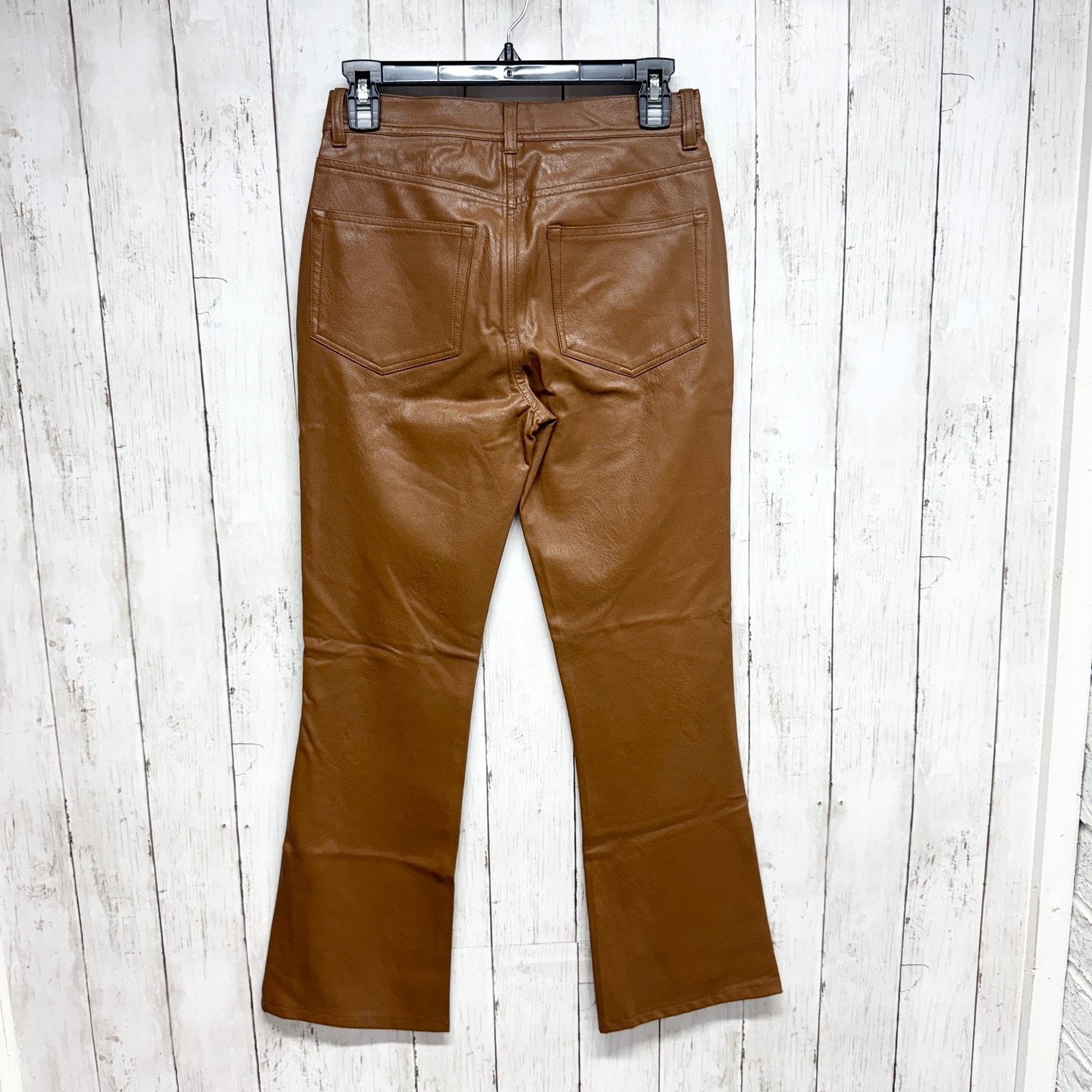 Paige Paige Pants 26 Dark Argan Brwn Faux Leather Relaxed Straight Size 28" / US 6 / IT 42 - 6 Thumbnail