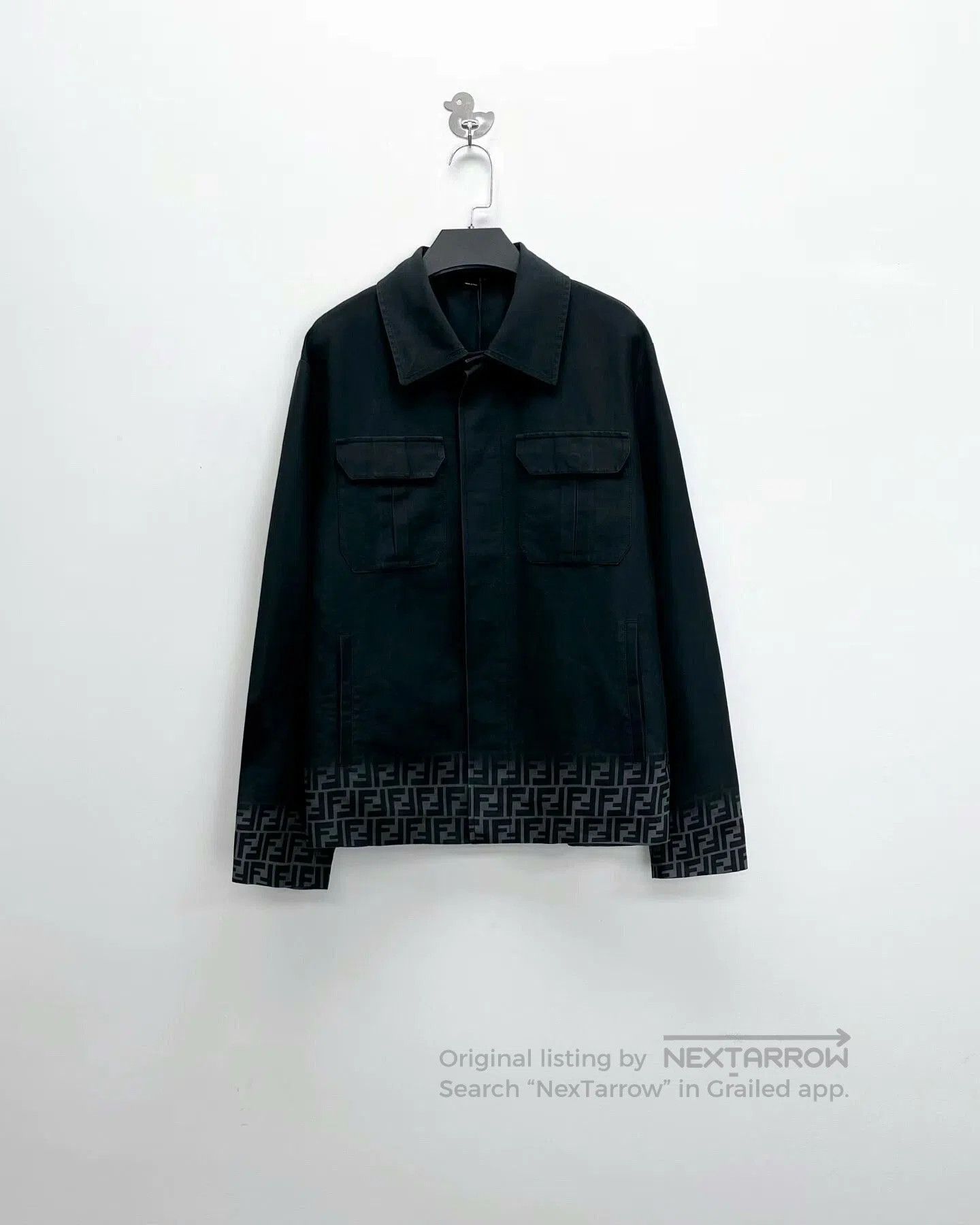 Fendi Fendi Black Gray Gradient Patterned Jacket. Size US L / EU 52-54 / 3 - 1 Thumbnail