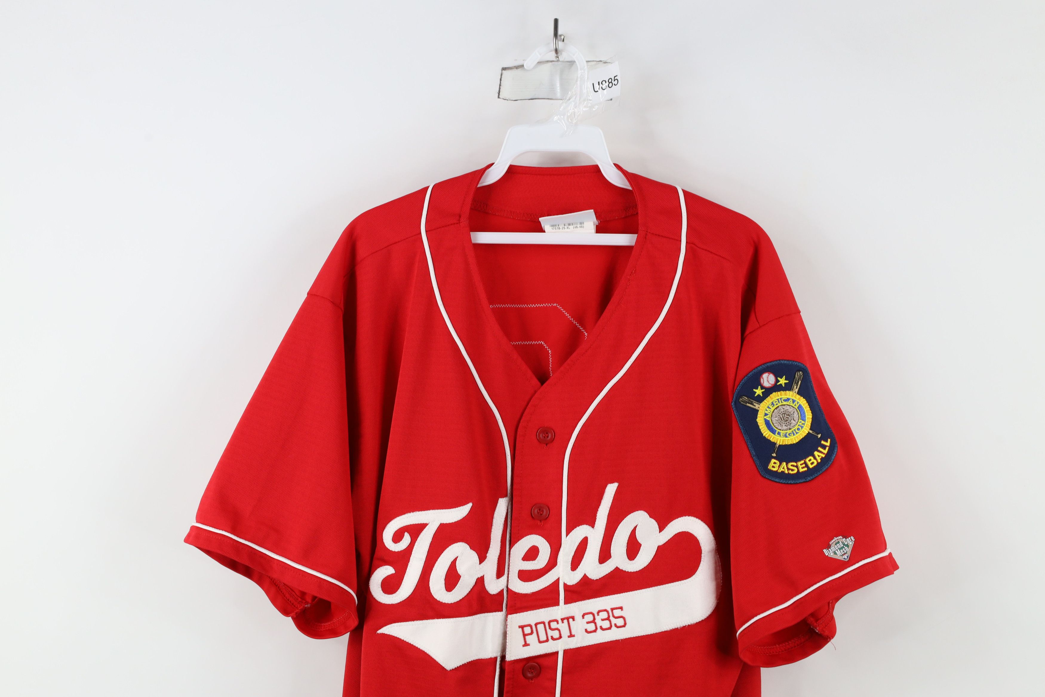Vintage Vintage 90s Legion Toledo Post 335 Baseball Jersey Red USA Size US XL / EU 56 / 4 - 2 Thumbnail
