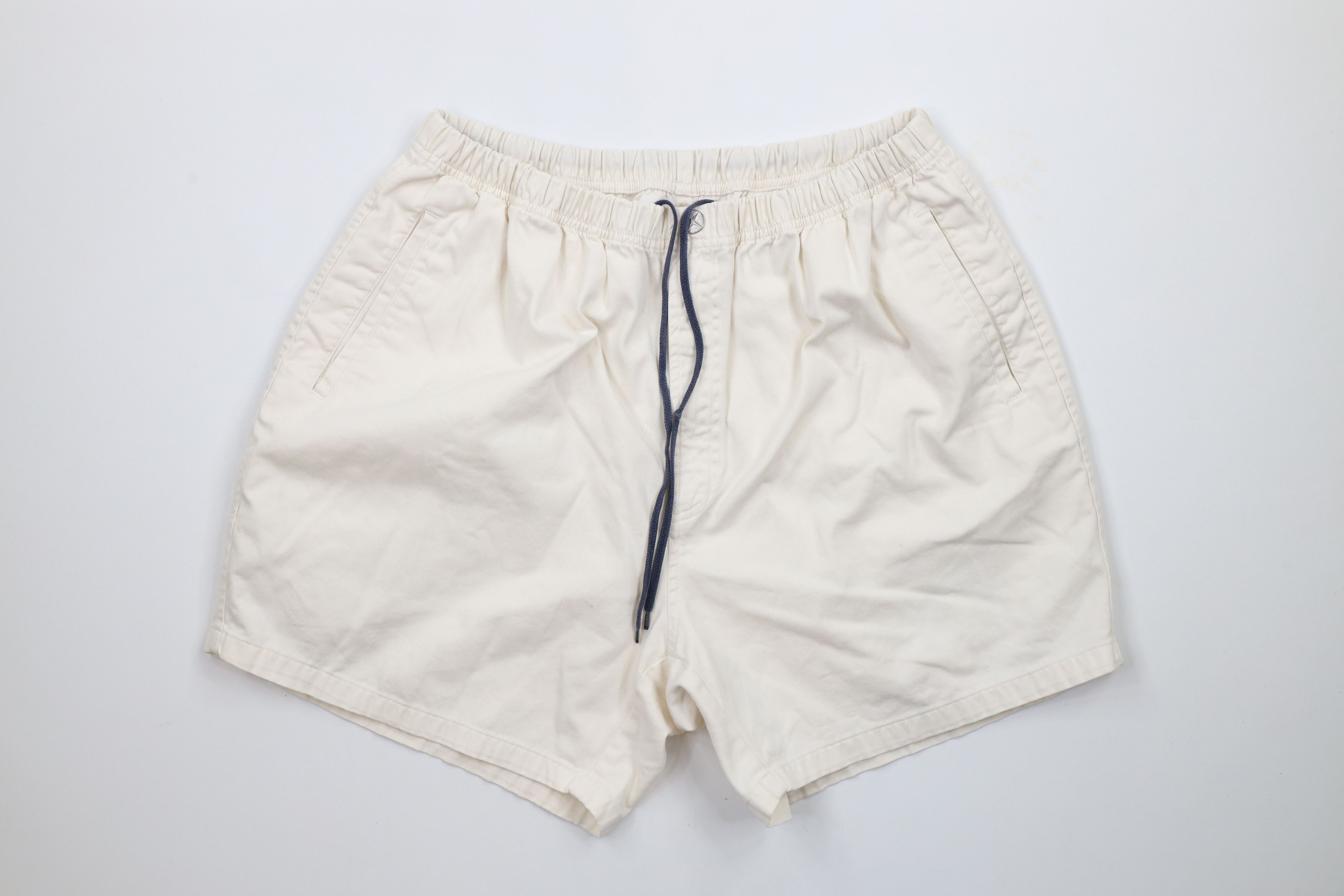 Nautica × Vintage Vintage 90s Nautica Spell Out Above Knee Shorts Cream Size US 34 / EU 50 - 1 Thumbnail