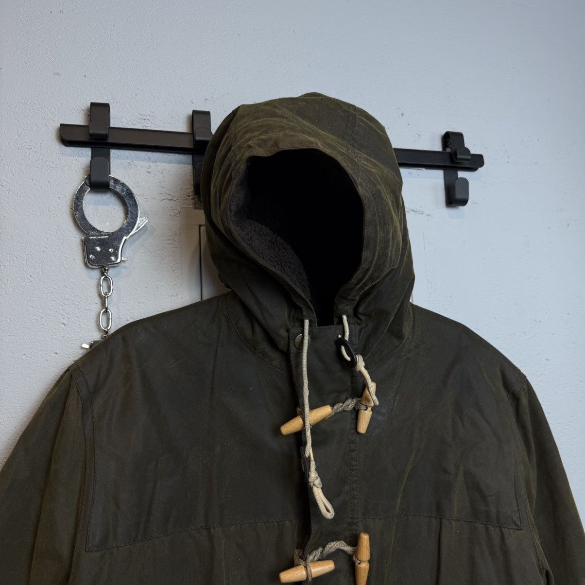Barbour Vintage Barbour Duffel Coat Waxed Jacket Size US XL / EU 56 / 4 - 4 Thumbnail