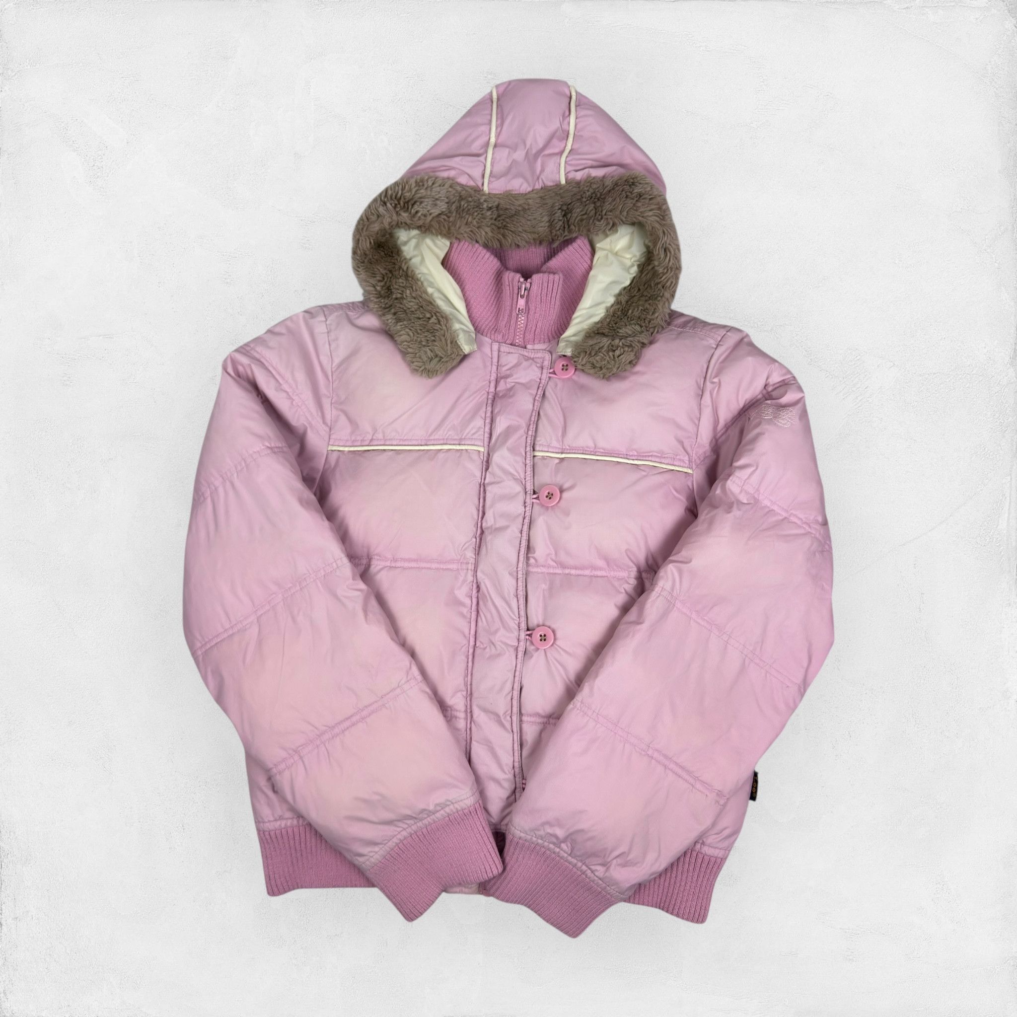 Lee Lee Women's Pink Fur Full Zip Puffer Jacket XL Size XL / US 12-14 / IT 48-50 - 1 Thumbnail