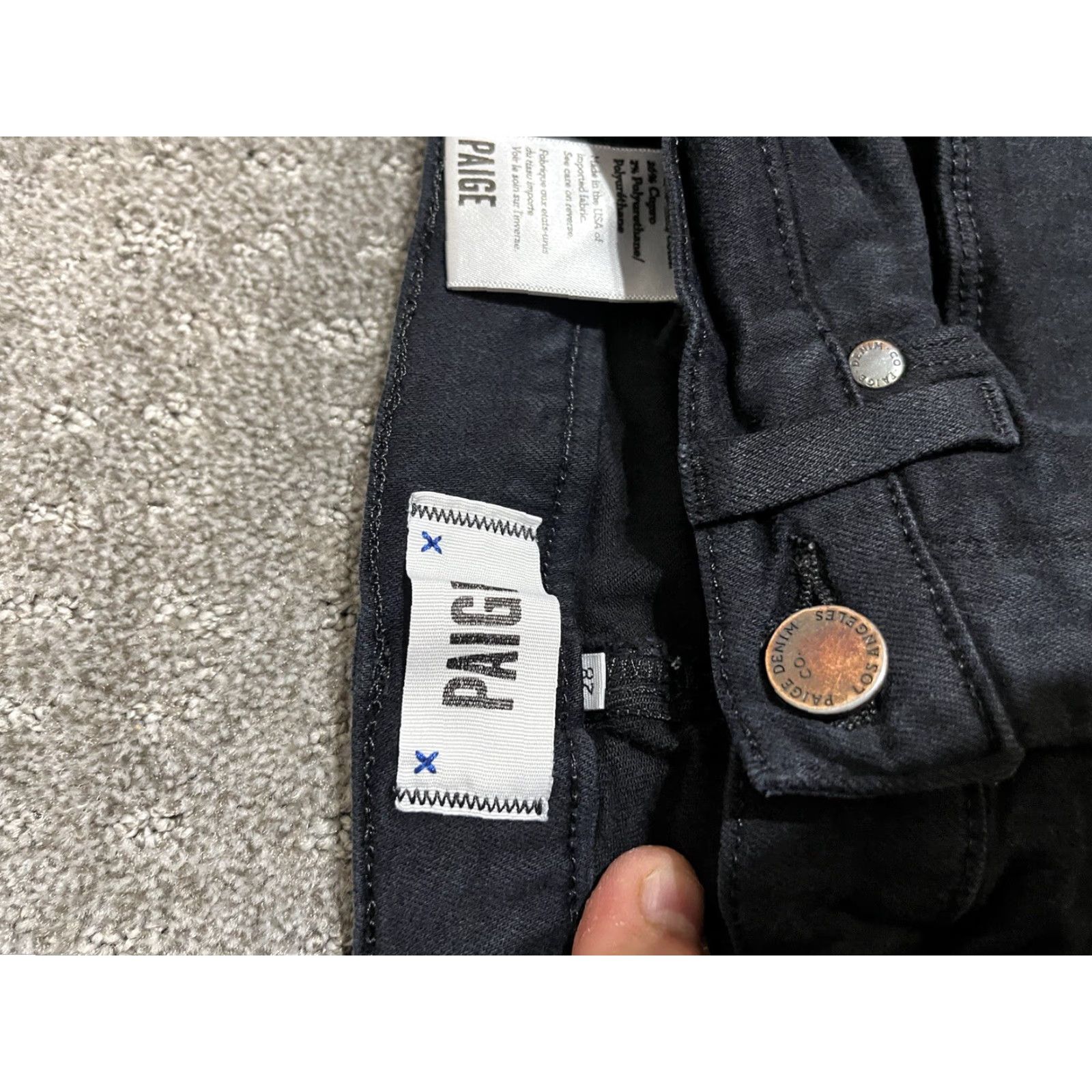 Paige PAIGE VERDUGO ULTRA SKINNY Mid-Rise Jeans Black 28 x 29 Inseam Pants Womens Vintage? No Size 28" / US 6 / IT 42 - 5 Thumbnail