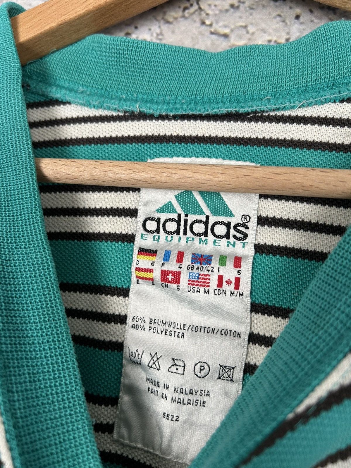 Adidas Vintage Adidas Equipment 90s Stripped Tee Streetwear Rare Size US M / EU 48-50 / 2 - 6 Thumbnail