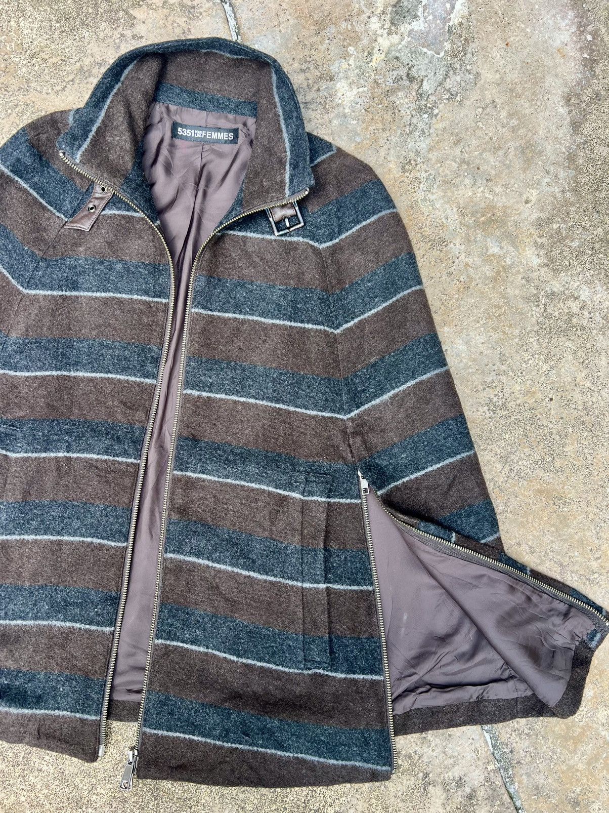 5351 POUR LES HOMMES × If Six Was Nine × KMRii Vintage Y2K 5351 Pour Les Femmes Poncho Wool Jacket Size US M / EU 48-50 / 2 - 11 Thumbnail