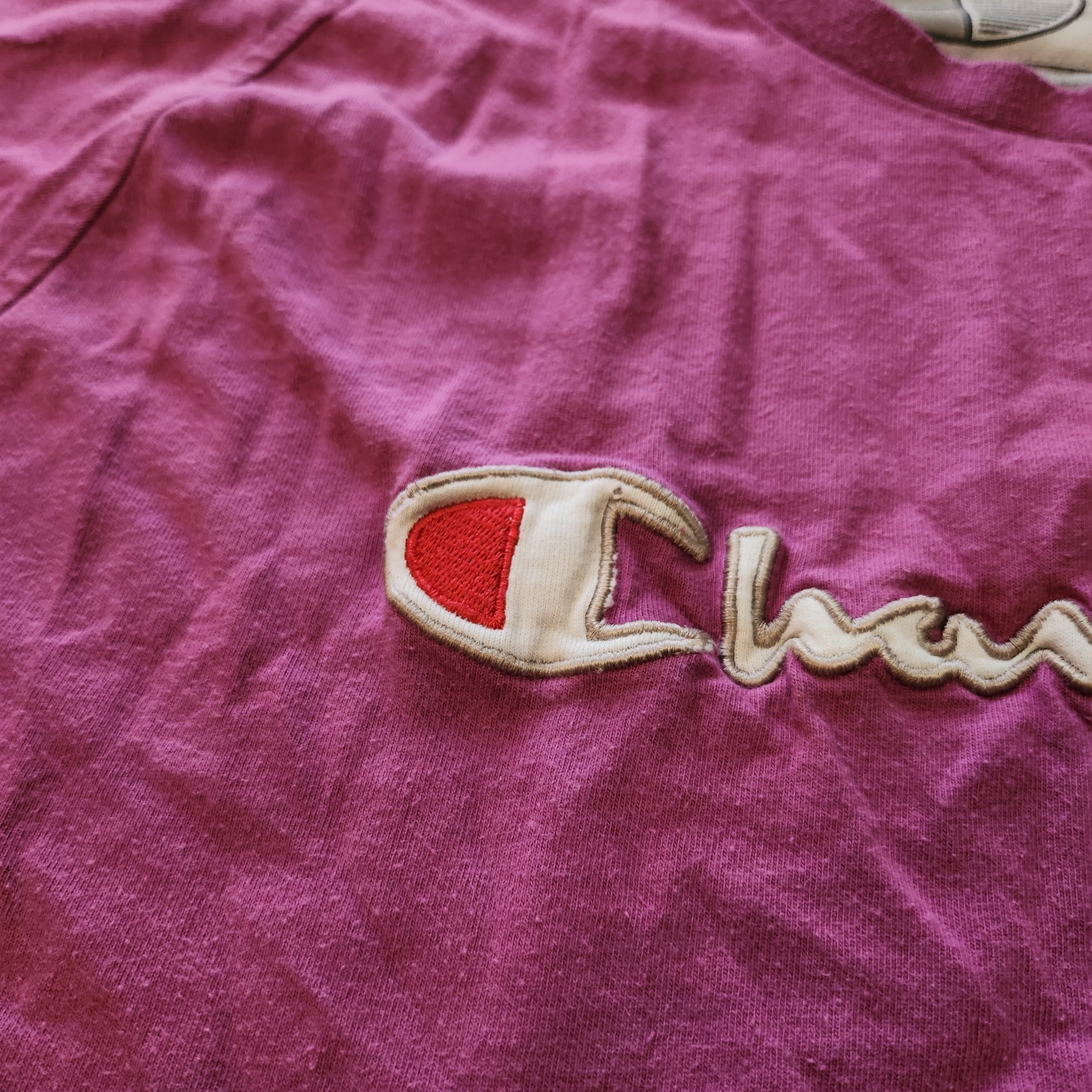 Champion × Vintage Champion Embroidery Pink tee Size US L / EU 52-54 / 3 - 4 Thumbnail