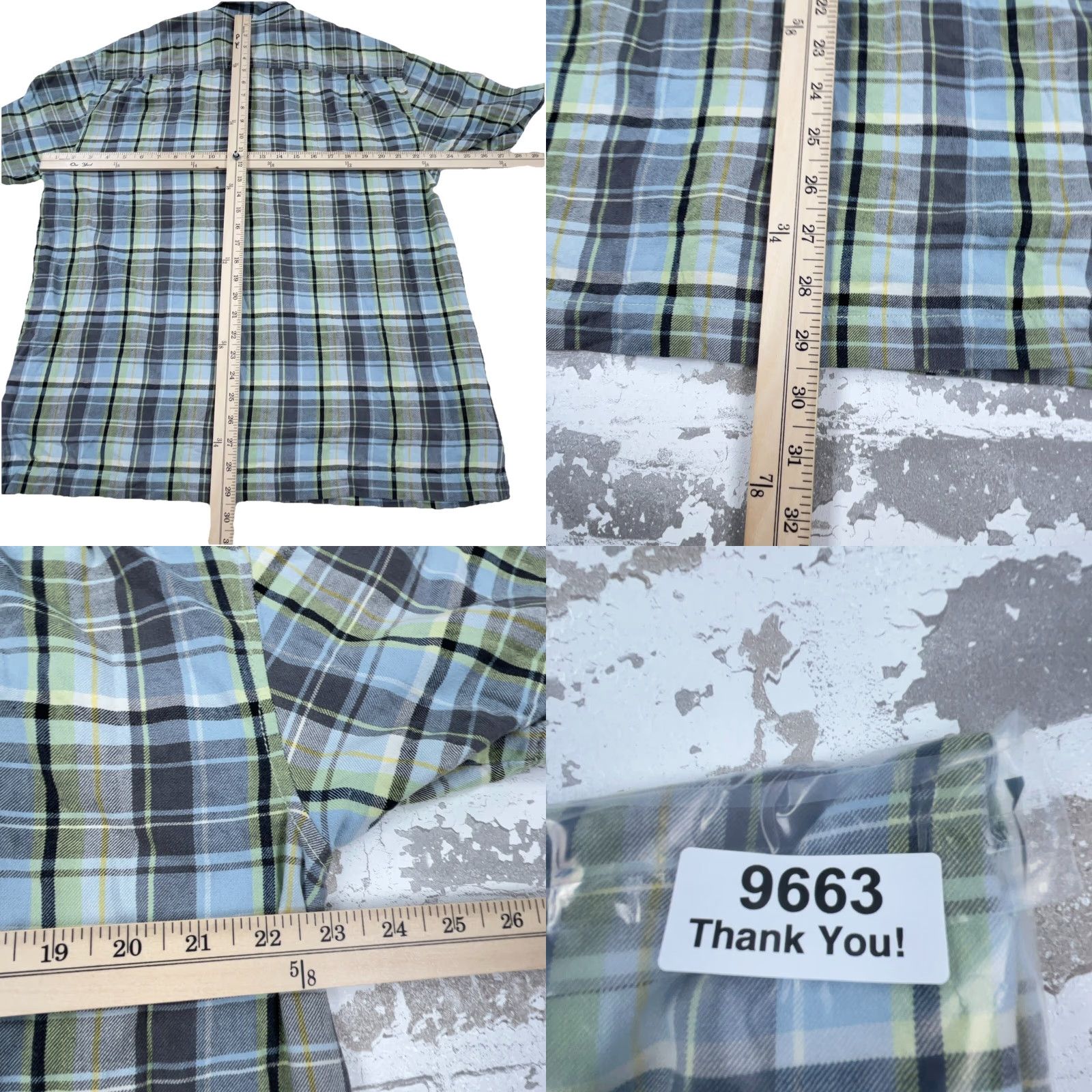 Tommy Bahama Tommy Bahama Shirt Men Large Blue Plaid Silk Button-Up Camp Casual Beach Classic Fashion Shirt Mens Regular Size US L / EU 52-54 / 3 - 8 Thumbnail