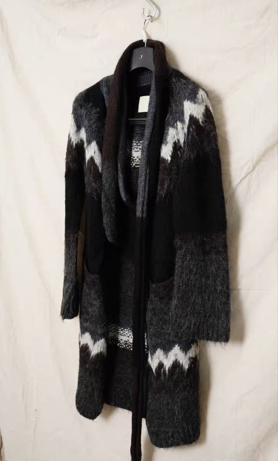 FACTOTUM Factotum Wool Blend Knit Cardigan with Scarf Detail Size US M / EU 48-50 / 2 - 2 Thumbnail