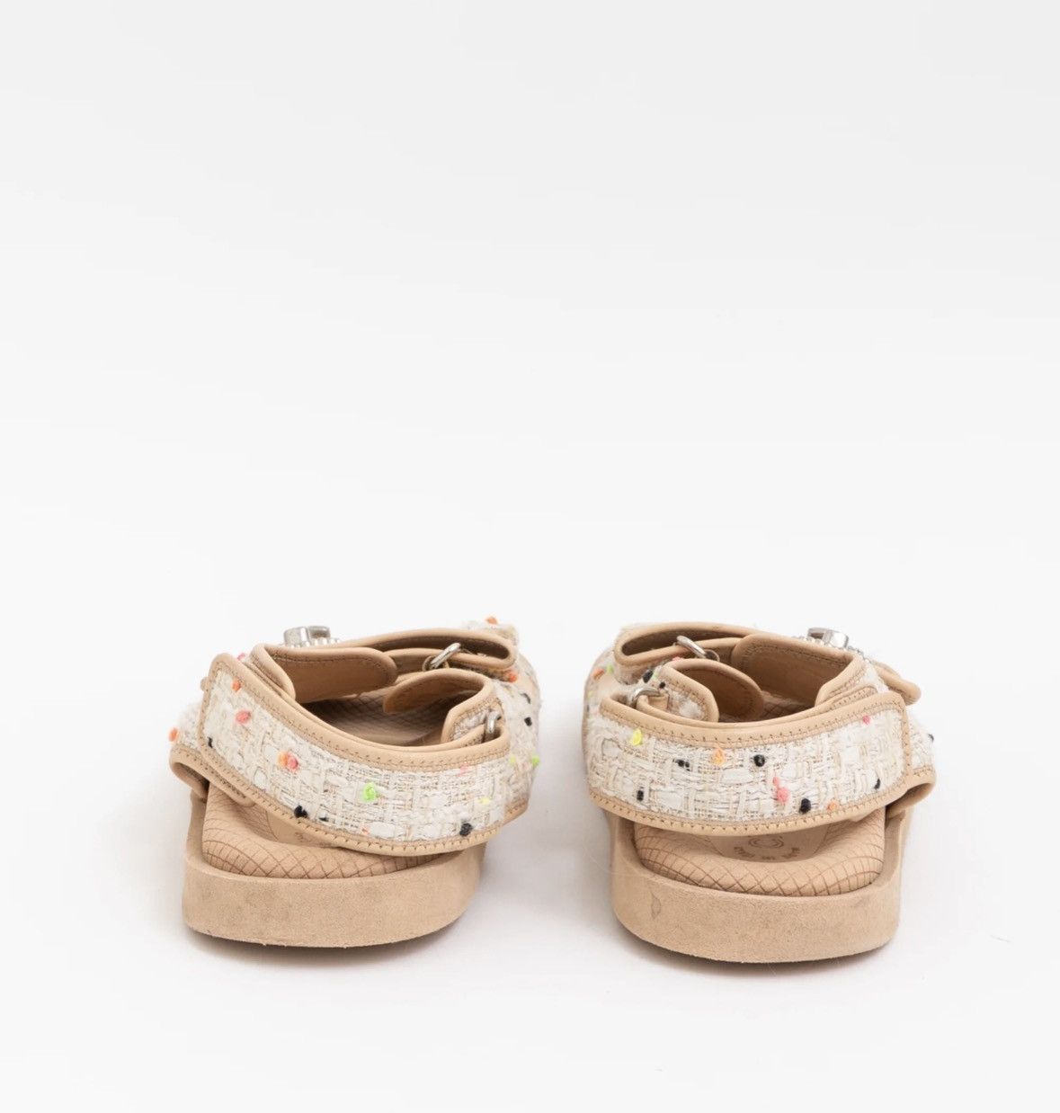 Chanel Authenticity Certificate✅ Chanel Tweed Dad Sandals 💕 Size US 8 / IT 38 - 4 Thumbnail