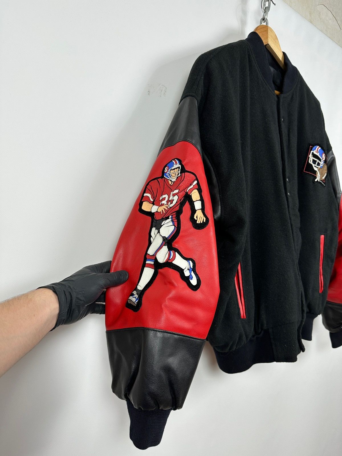 NFL 90s Vintage Super Bowl USA Zip It Varsity Bomber Jacket Size US L / EU 52-54 / 3 - 7 Thumbnail