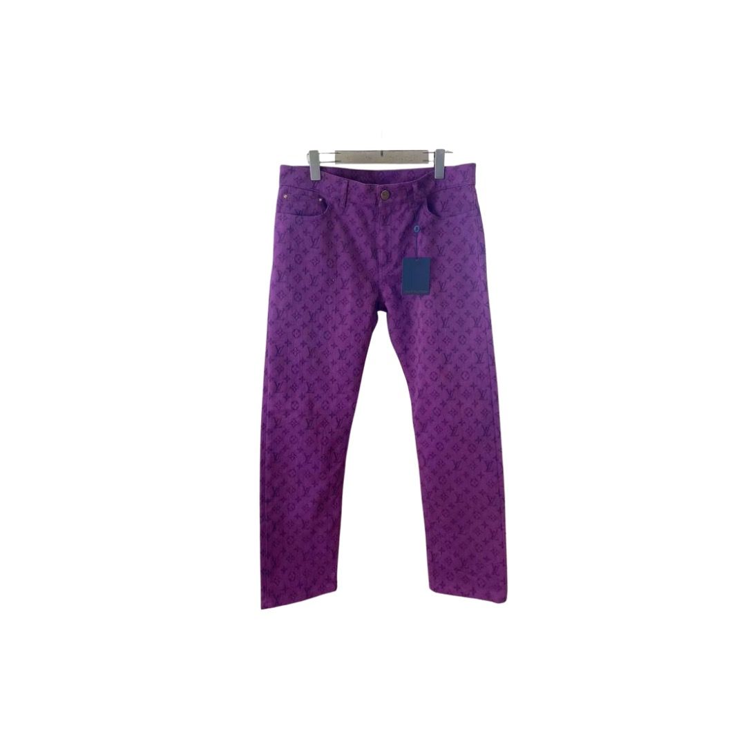louis vuitton monogram denim jeans Purple Pre Owned Size 34 Virgil Lv