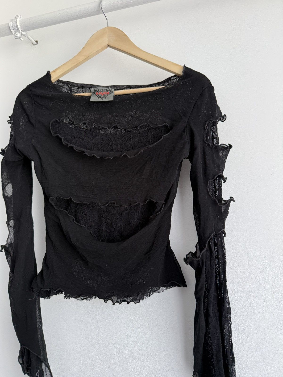 Other Gothic Raven Avant Garde Punk Blouse Size S-M Size M / US 6-8 / IT 42-44 - 6 Thumbnail